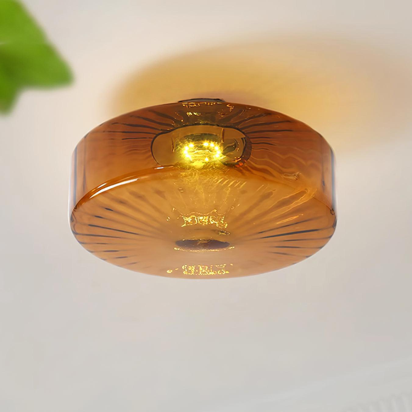 Ceiling Light Glass 14.9 in Amber Warm White 10W Bedroom Hallway Corridor Lighting | Thomler