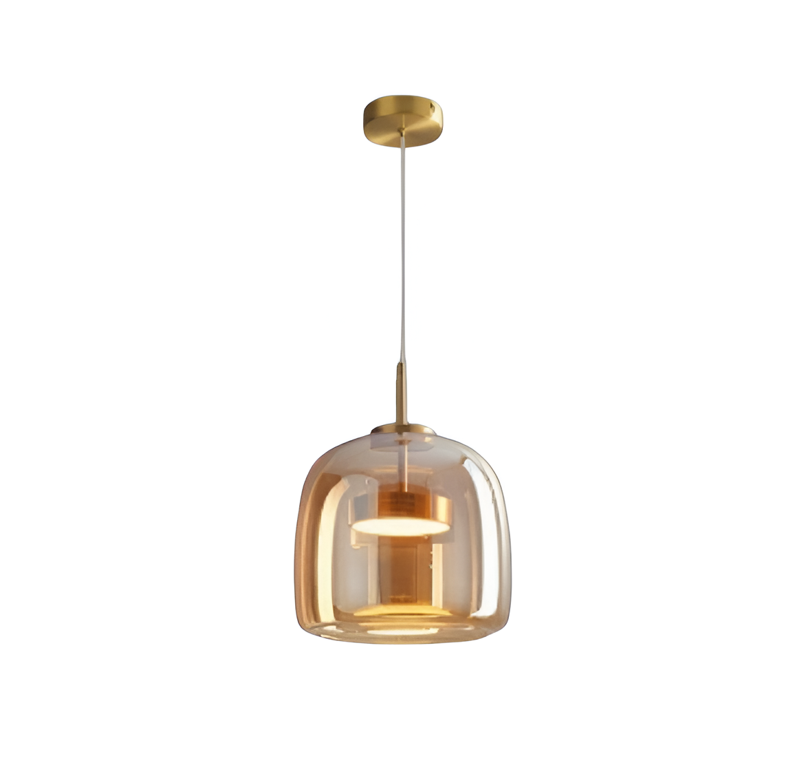 Pendant Light Hand Blown Glass Ø38.0 cm Smoked Grey Dining Room Kitchen Island Adjustable LED Hanging Ceiling Lamp | Thomler