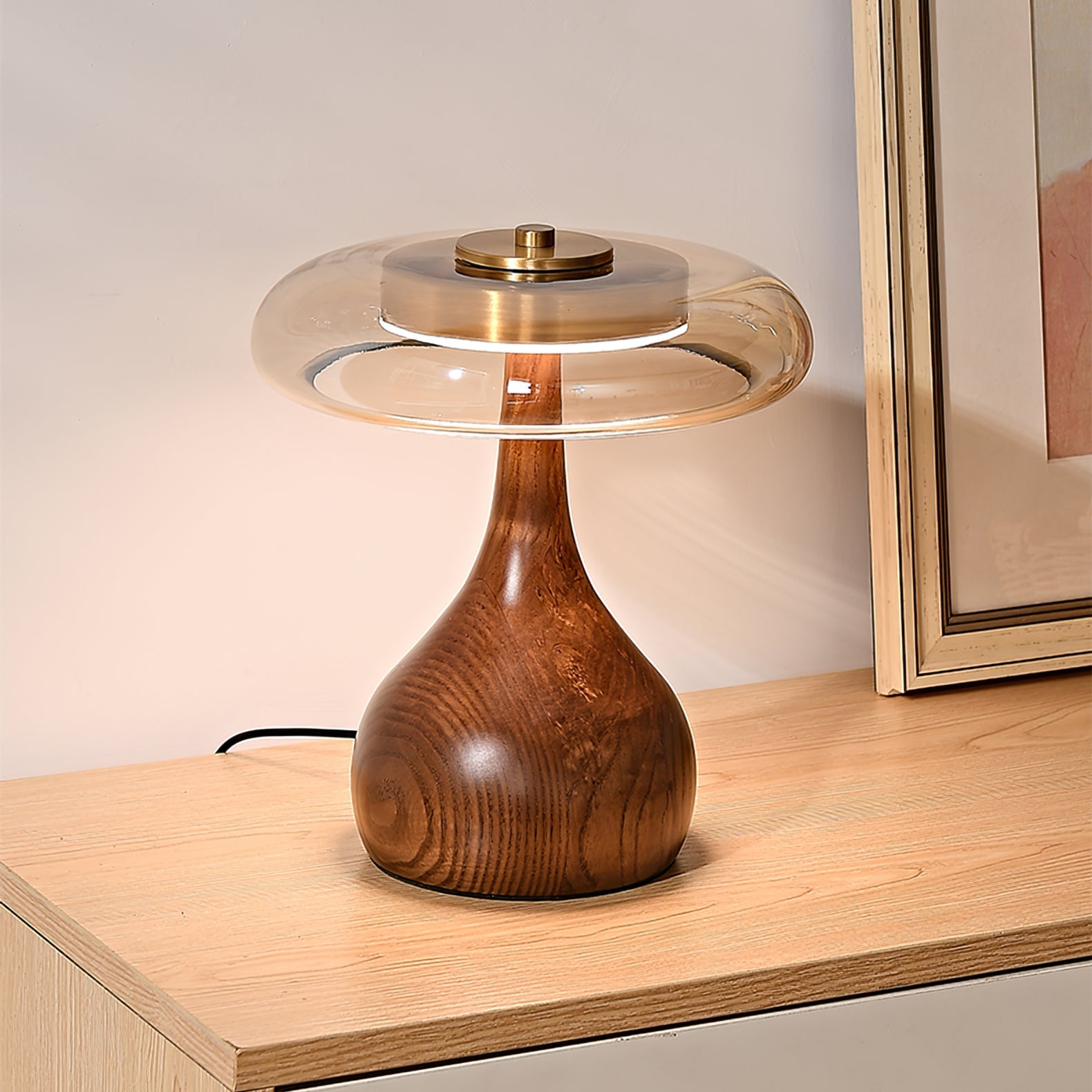 Table Lamp Glass Brass 12W 9.6 in Indoor Accent Lighting Adjustable Color Temperatures Warm Cool Neutral | Thomler