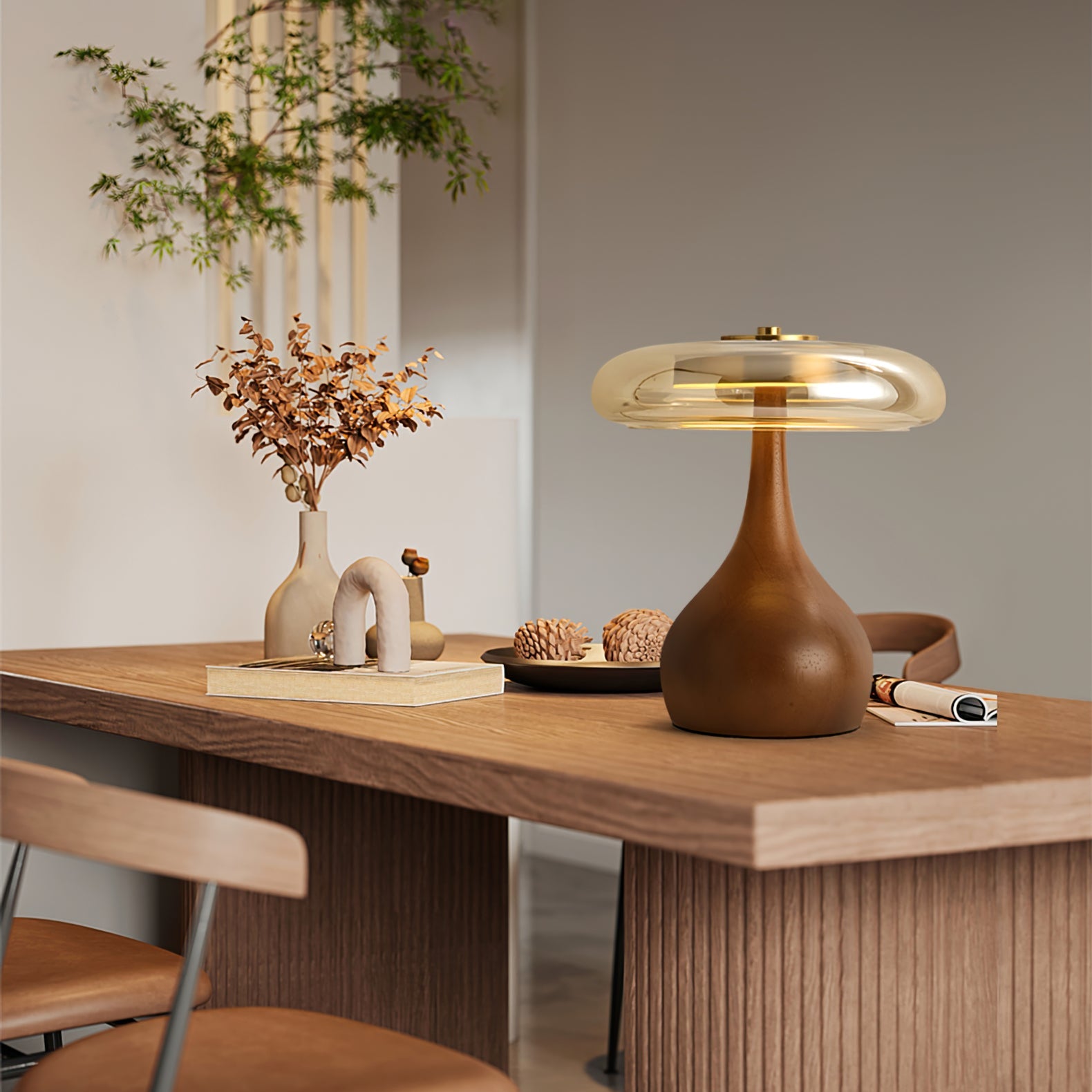 Table Lamp Glass Brass 12W 9.6 in Indoor Accent Lighting Adjustable Color Temperatures Warm Cool Neutral | Thomler