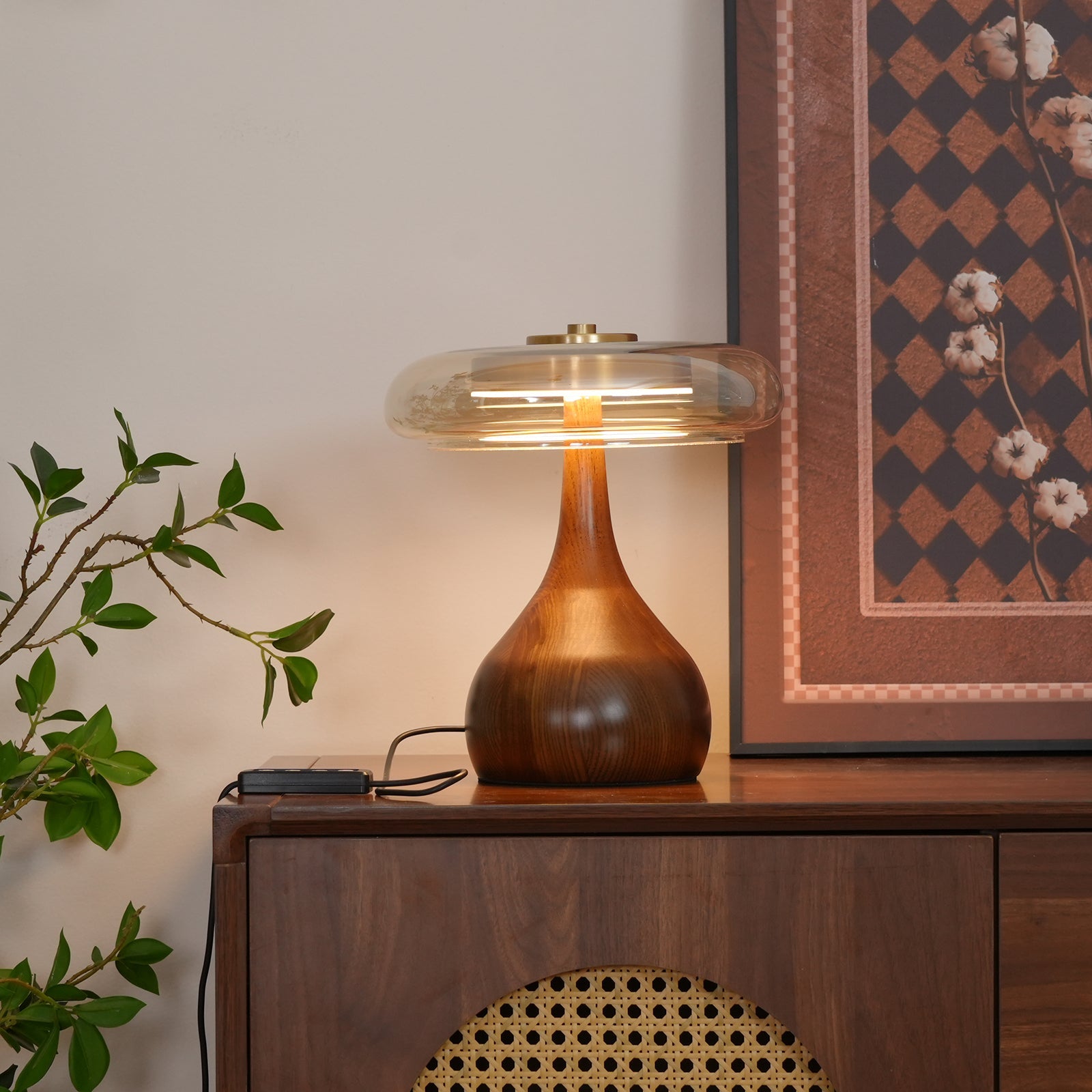Table Lamp Glass Brass 12W 9.6 in Indoor Accent Lighting Adjustable Color Temperatures Warm Cool Neutral | Thomler