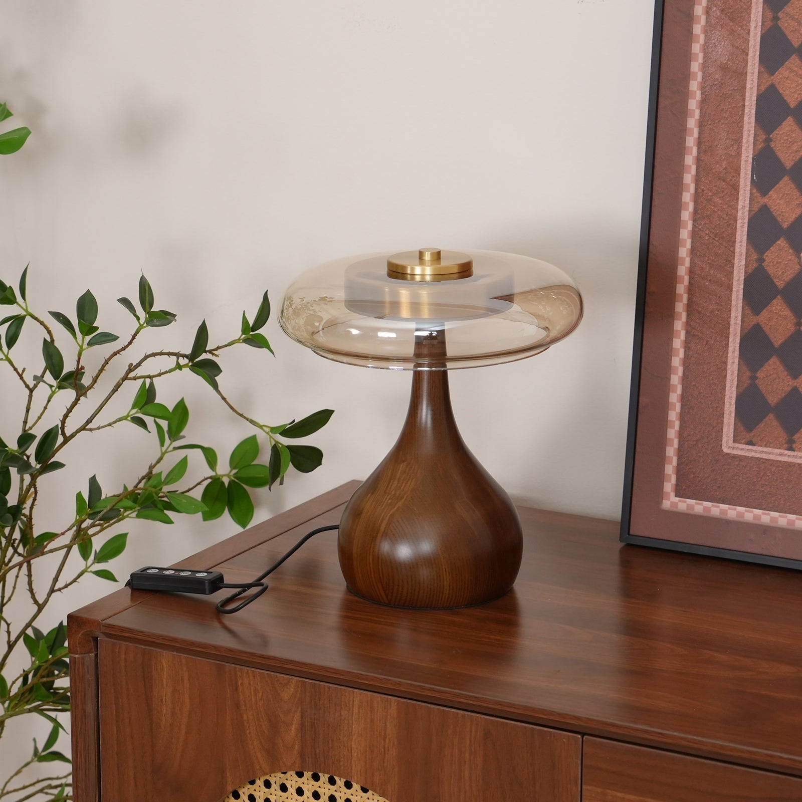 Table Lamp Glass Brass 12W 9.6 in Indoor Accent Lighting Adjustable Color Temperatures Warm Cool Neutral | Thomler