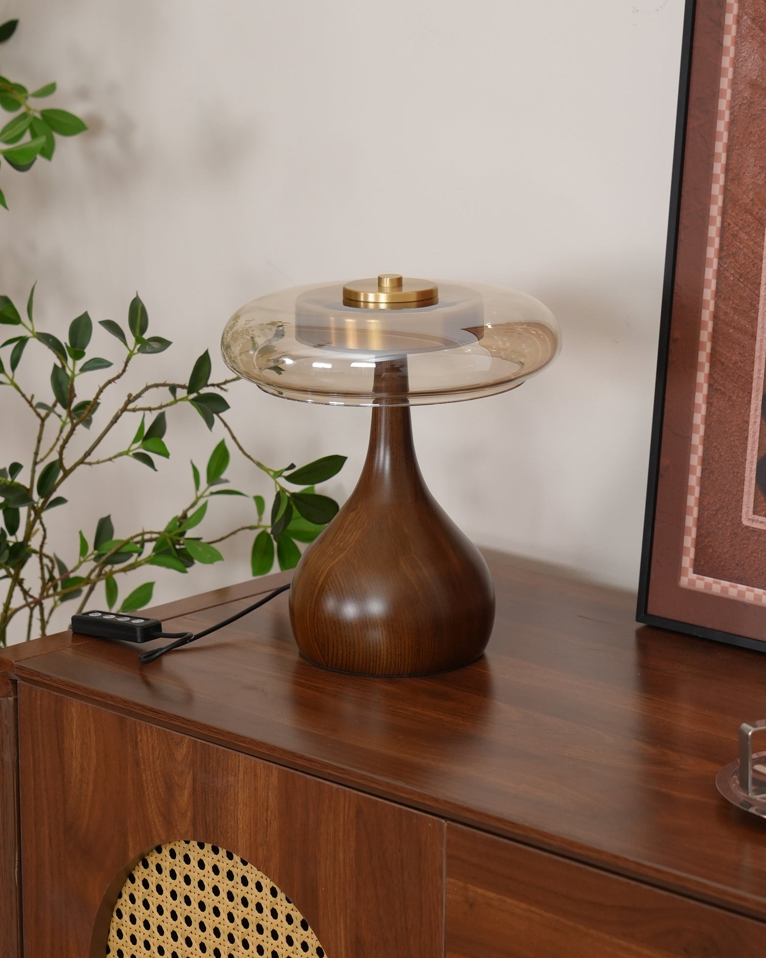 Table Lamp Glass Brass 12W 9.6 in Indoor Accent Lighting Adjustable Color Temperatures Warm Cool Neutral | Thomler
