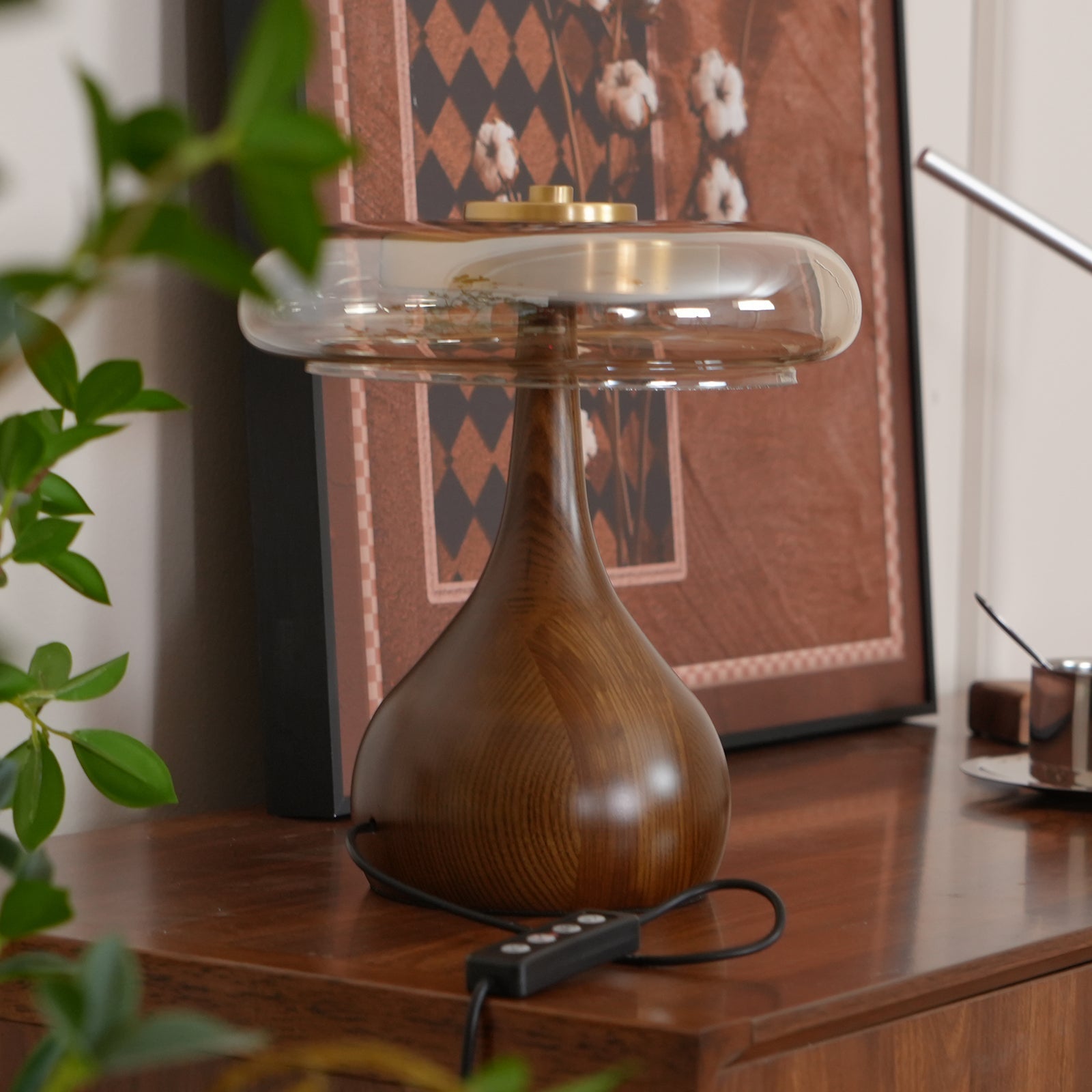 Table Lamp Glass Brass 12W 9.6 in Indoor Accent Lighting Adjustable Color Temperatures Warm Cool Neutral | Thomler