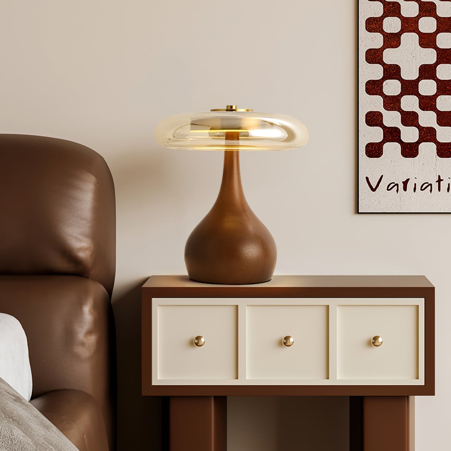 Table Lamp Glass Brass 12W 9.6 in Indoor Accent Lighting Adjustable Color Temperatures Warm Cool Neutral | Thomler