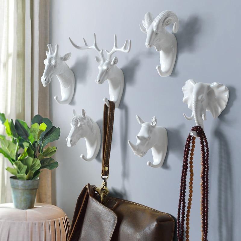 Wall Hook Resin Animal Decorative Gold Hallway Bathroom Key Towel Bag Holder Modern Coat Rack Storage Organiser | Thomler