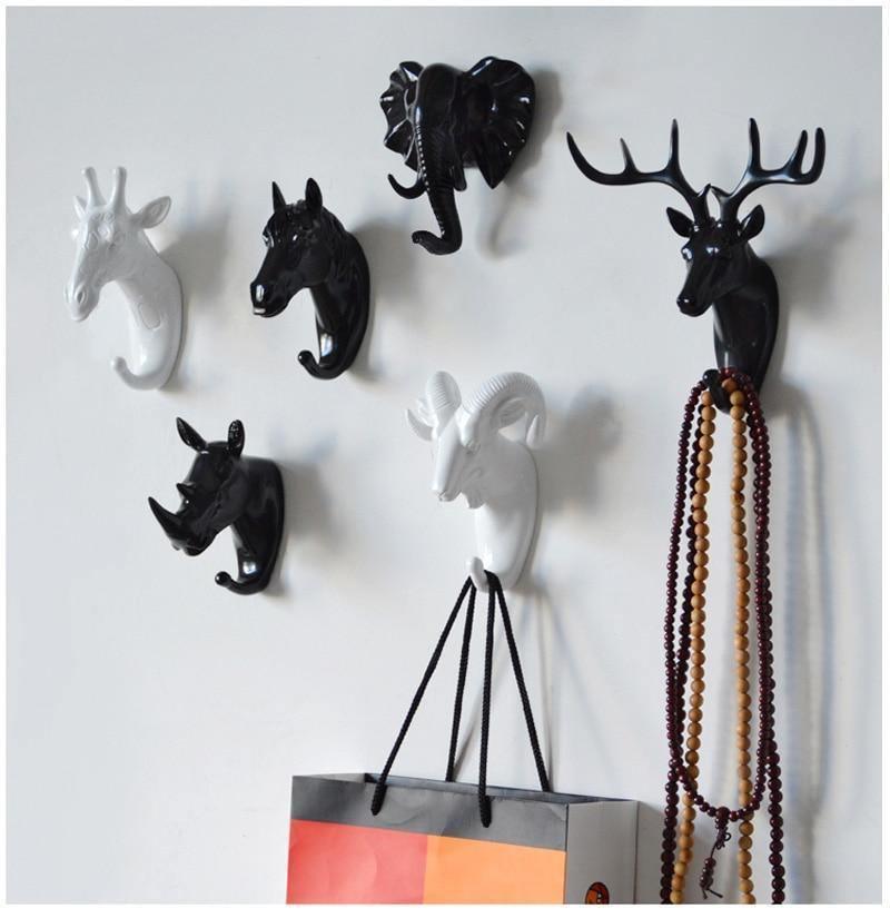 Wall Hook Resin Animal Decorative Gold Hallway Bathroom Key Towel Bag Holder Modern Coat Rack Storage Organiser | Thomler