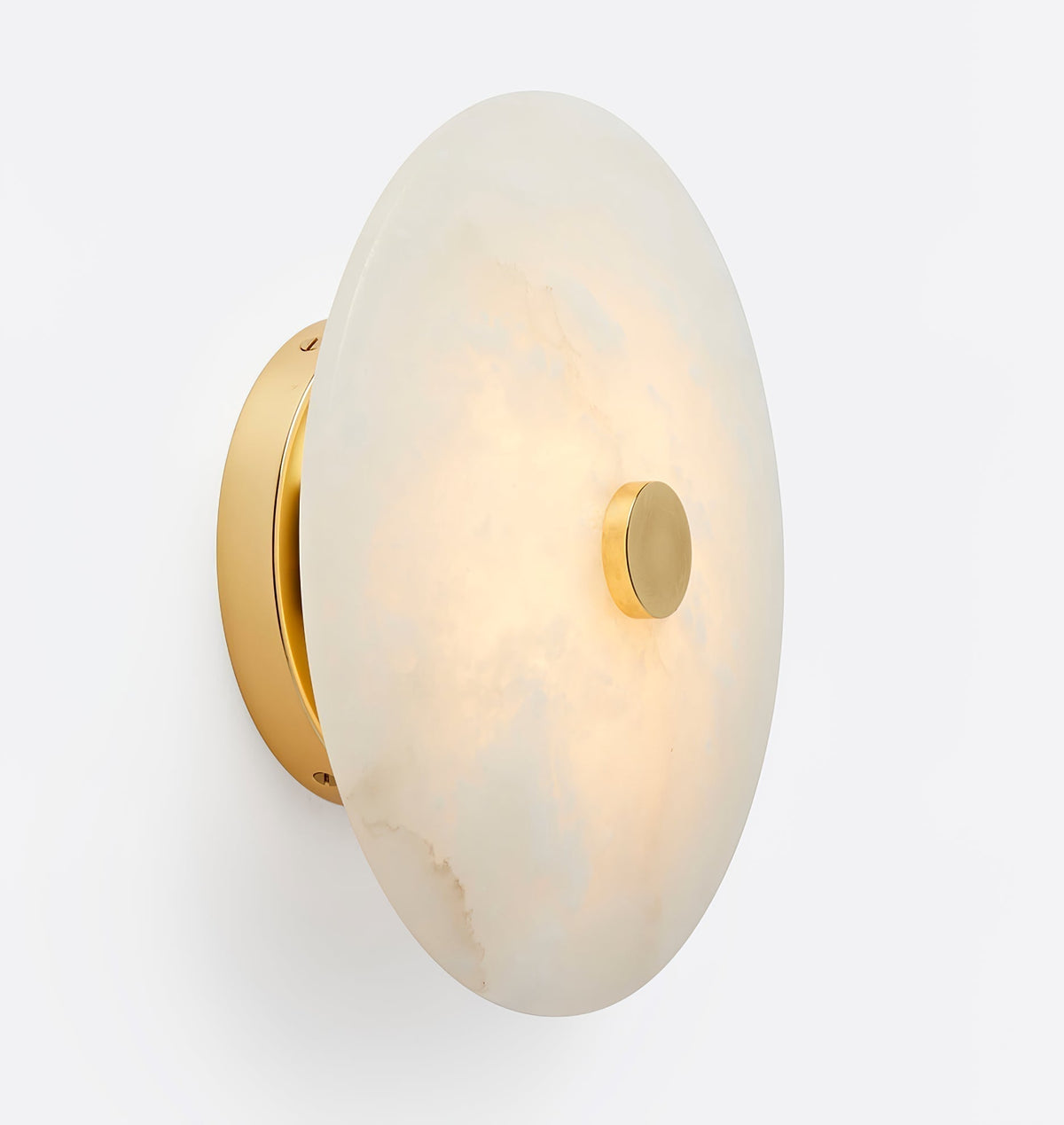 Round Alabaster Flush Mount Ceiling Light with Brass or Black Finish for Modern Home Lighting | Thomler