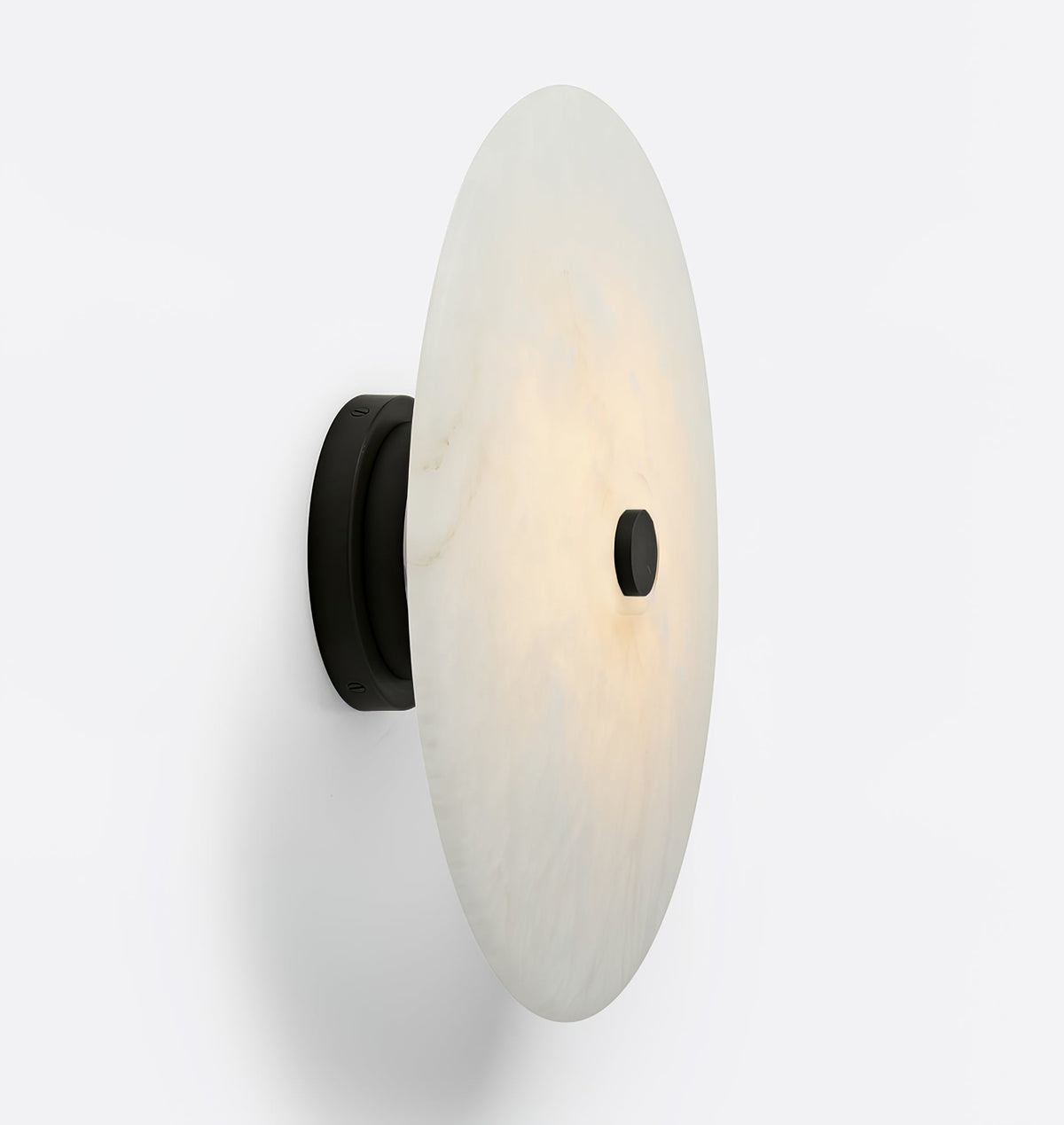Round Alabaster Flush Mount Ceiling Light with Brass or Black Finish for Modern Home Lighting | Thomler