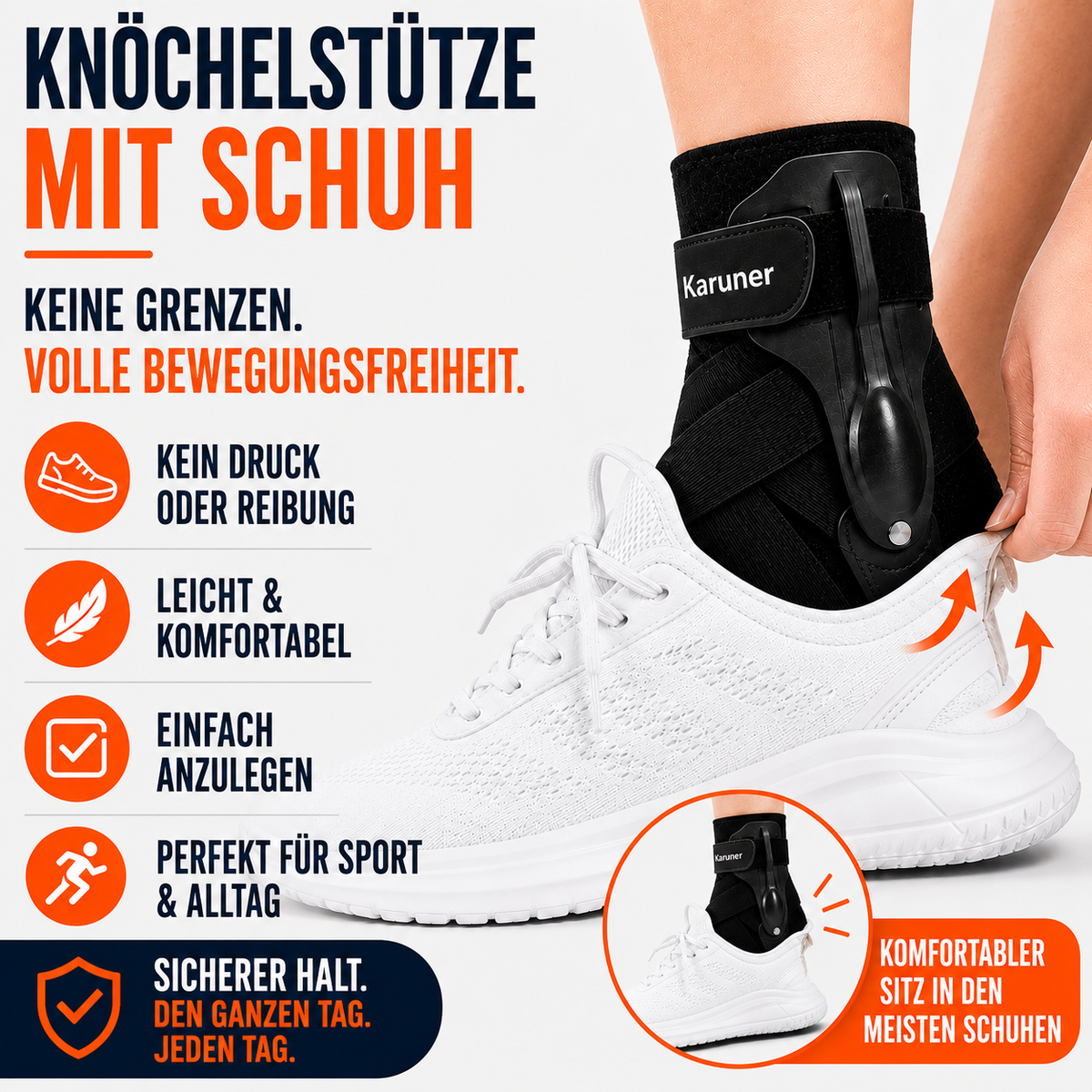 Adjustable Ankle Support Brace with Compression Straps for Sports & Recovery – Breathable Stabilizer for Running, Basketball, Soccer | Thomler