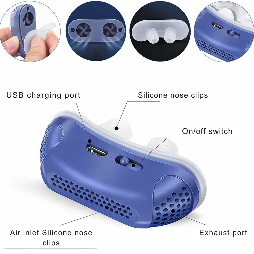 Nasal Breathing Device for Nighttime Comfort | USB Rechargeable Snore Relief Tool | Gentle Airflow Support Without Mask or Straps | Portable | Thomler