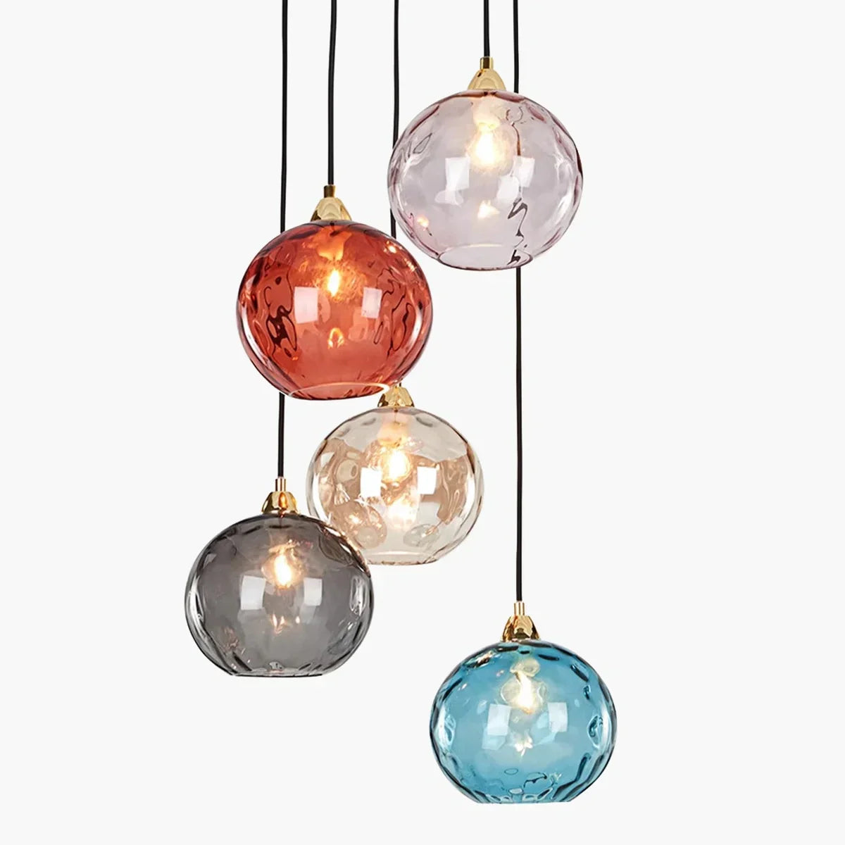 Pendant Light Glass Globe E26 20.0 cm Grey Dining Room Bedroom Hanging Ceiling Lamp Modern Ambient Lighting | Thomler