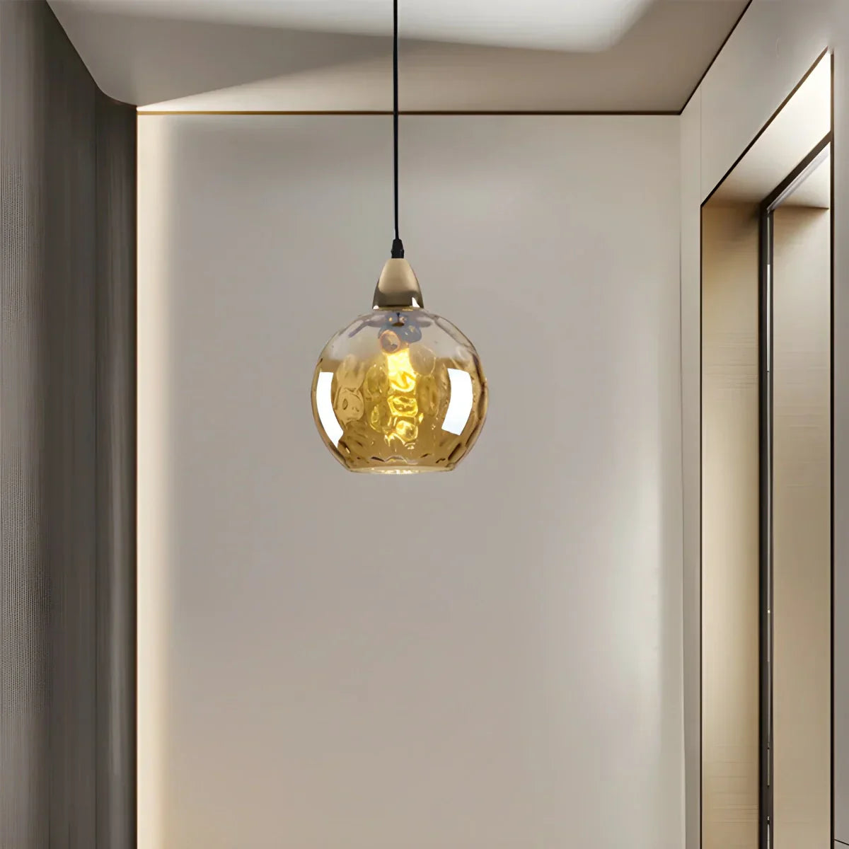 Pendant Light Glass Globe E26 20.0 cm Grey Dining Room Bedroom Hanging Ceiling Lamp Modern Ambient Lighting | Thomler
