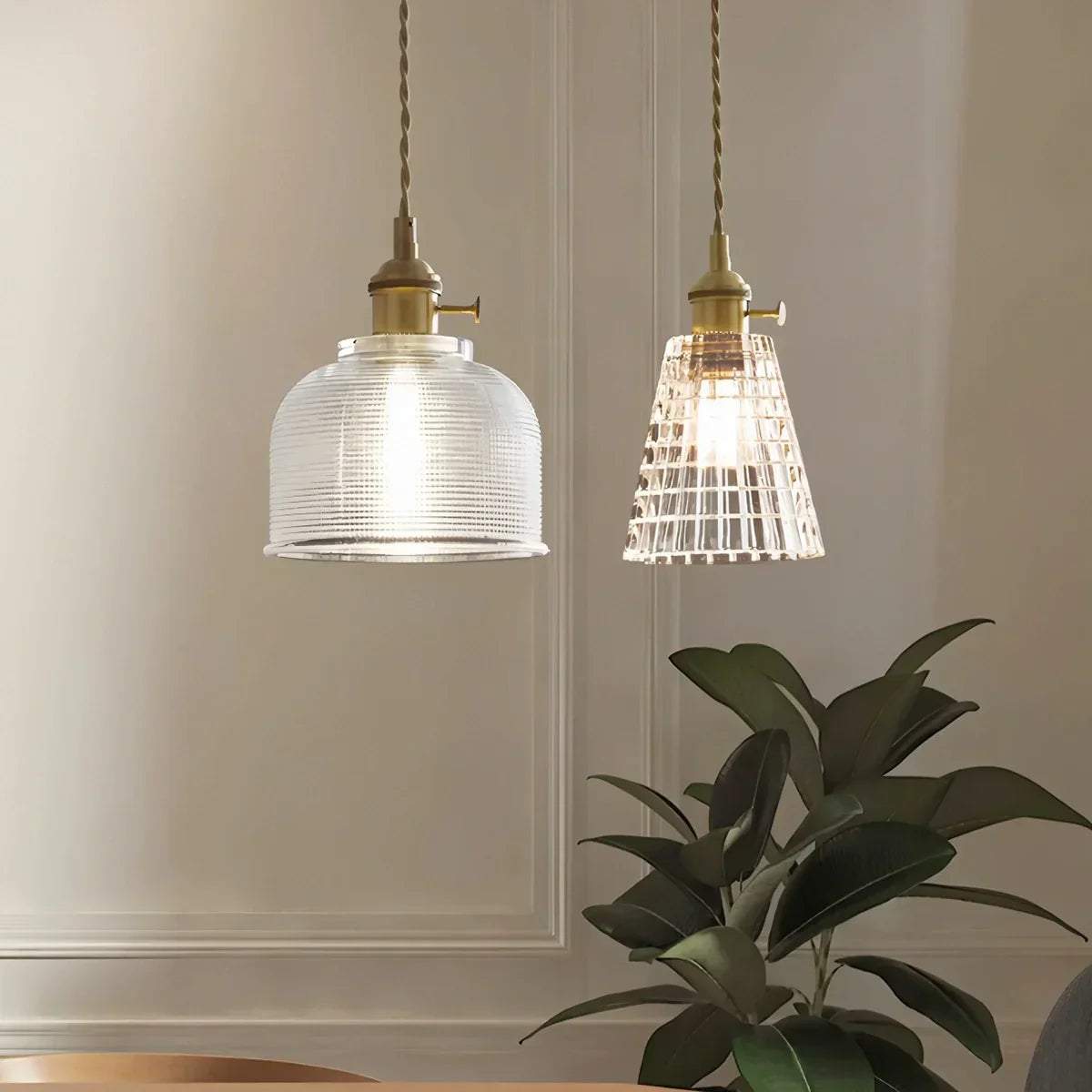 Pendant Light Glass Bronze Adjustable Cable Transparent Dining Room Kitchen Island Hanging Ceiling Lamp | Thomler
