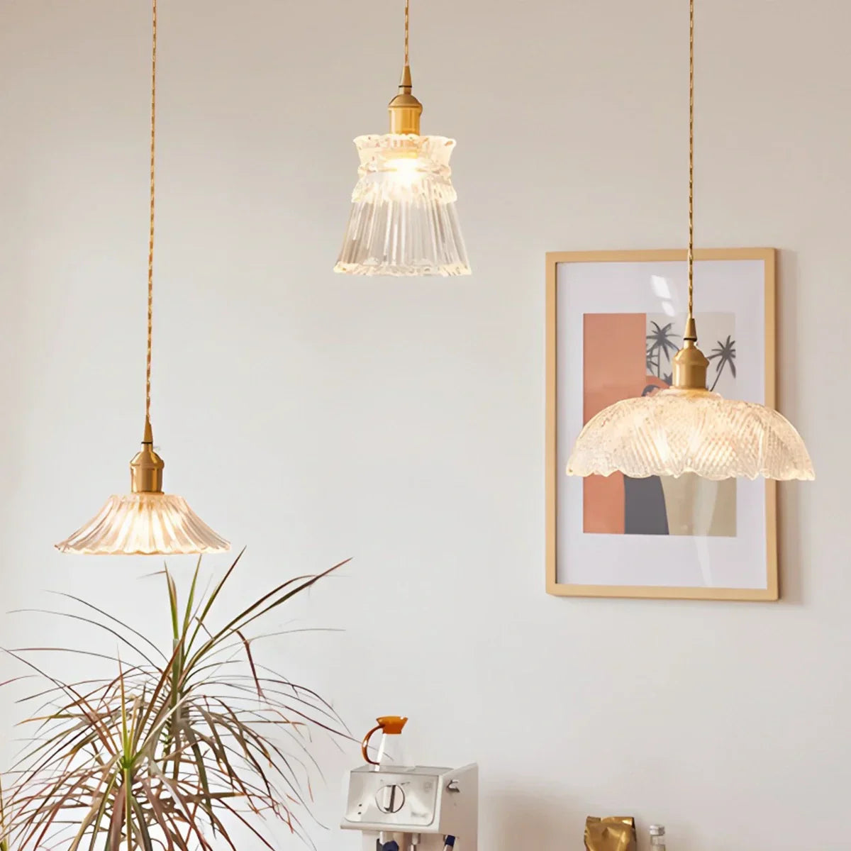 Pendant Light Glass Bronze Adjustable Cable Transparent Dining Room Kitchen Island Hanging Ceiling Lamp | Thomler