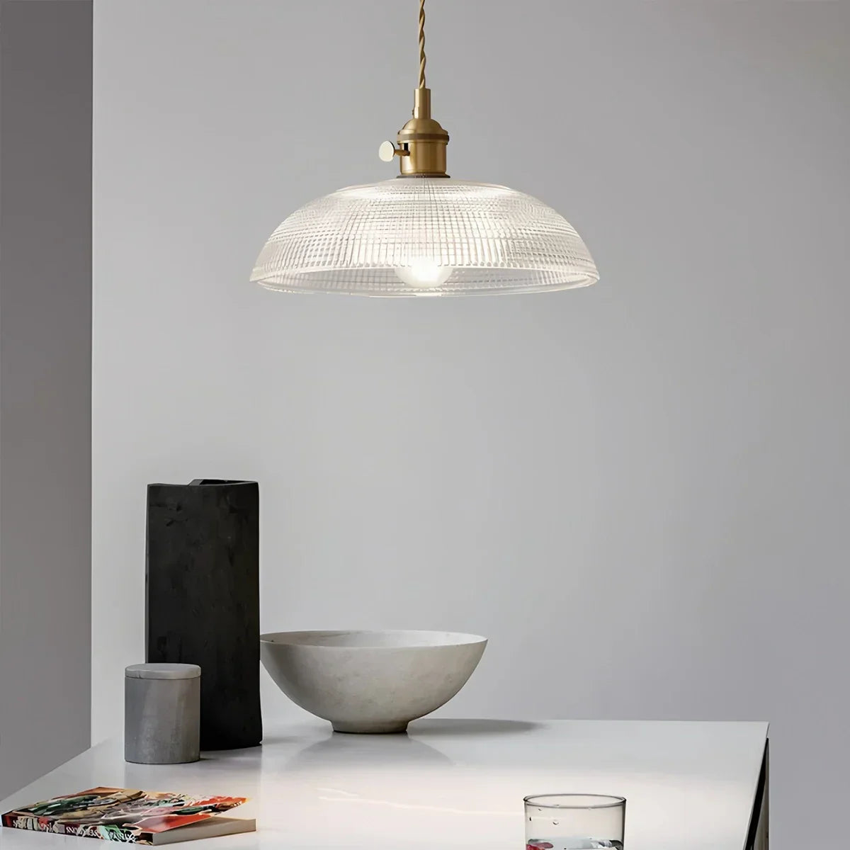 Pendant Light Glass Bronze Adjustable Cable Transparent Dining Room Kitchen Island Hanging Ceiling Lamp | Thomler