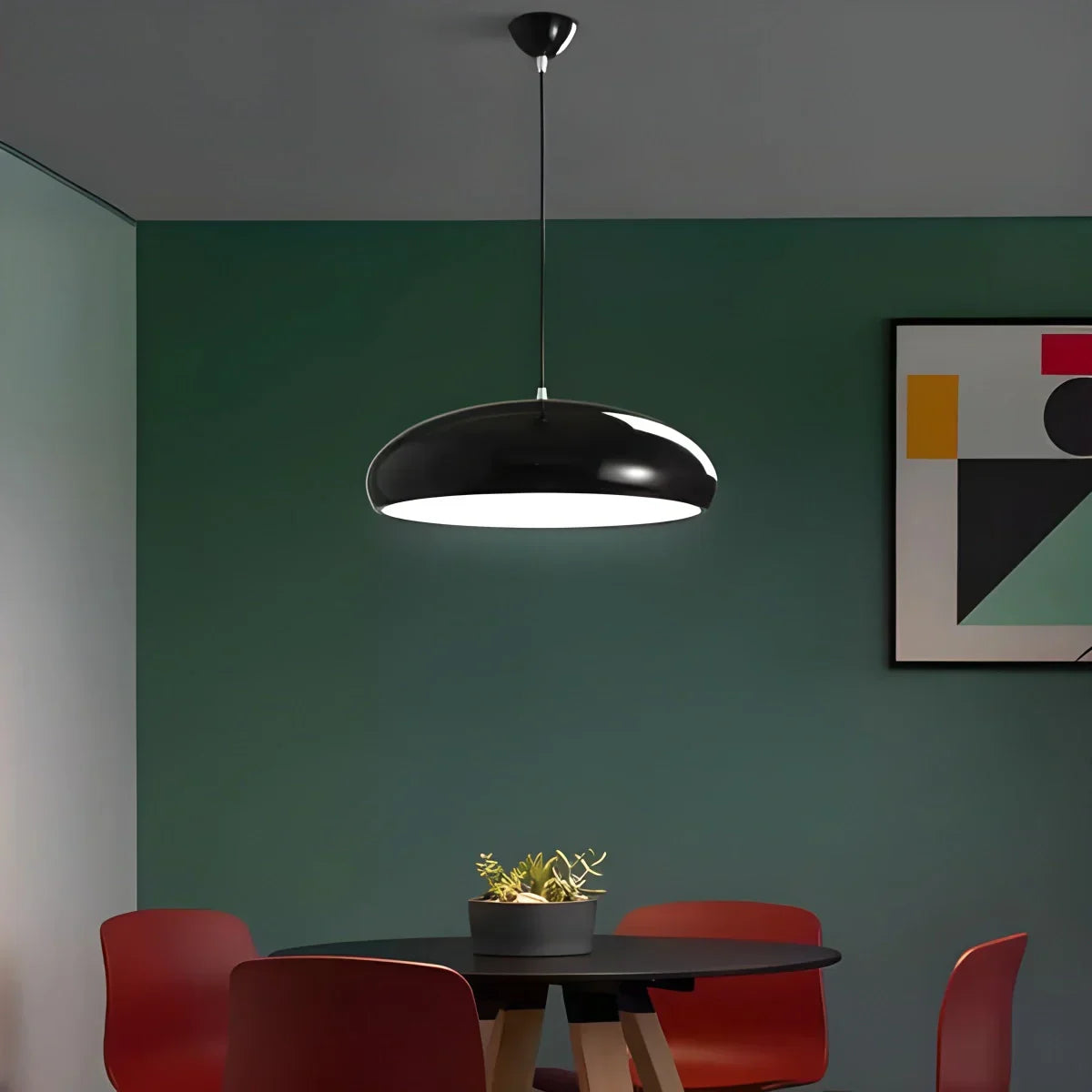 Pendant Light Metal Acrylic LED Black Dining Table Kitchen Island Modern Hanging Ceiling Lamp | Thomler
