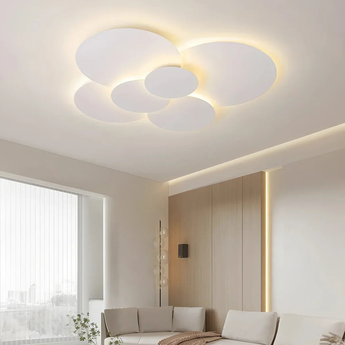 Ceiling Light LED Adjustable Discs 60.0 cm White Living Room Bathroom Dimmable Modern Designer Lighting | Thomler