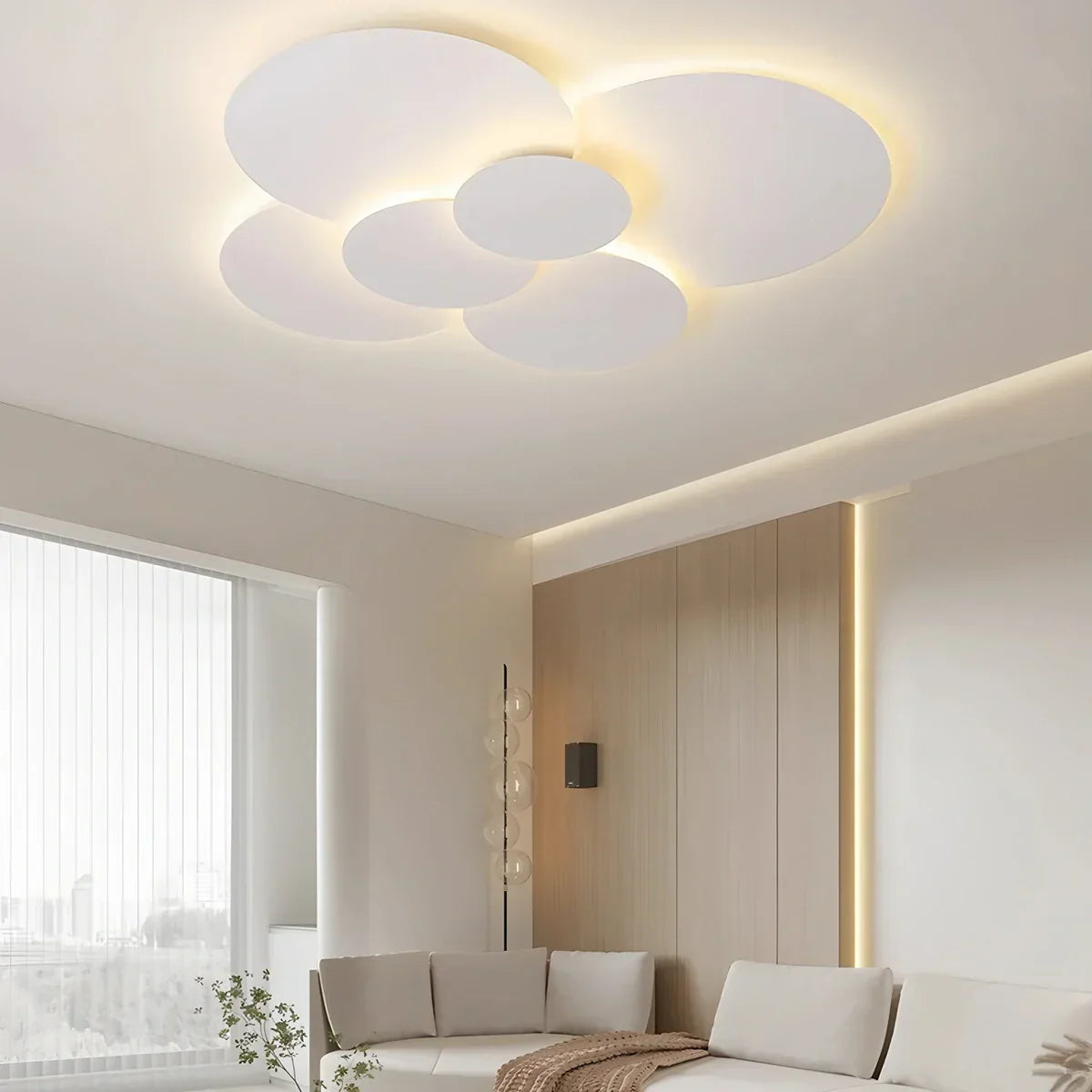 Ceiling Light LED Adjustable Discs 60.0 cm White Living Room Bathroom Dimmable Modern Designer Lighting | Thomler