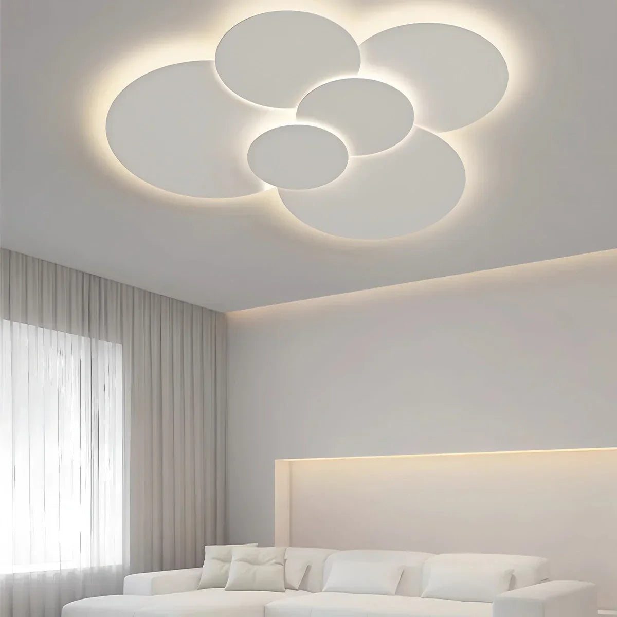 Ceiling Light LED Adjustable Discs 60.0 cm White Living Room Bathroom Dimmable Modern Designer Lighting | Thomler