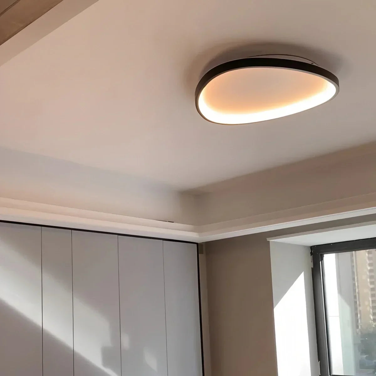 Ceiling Light Metal LED Ø42.0 cm Black White Bedroom Hallway Dimmable Surface Mounted Modern Living Room Lamp | Thomler