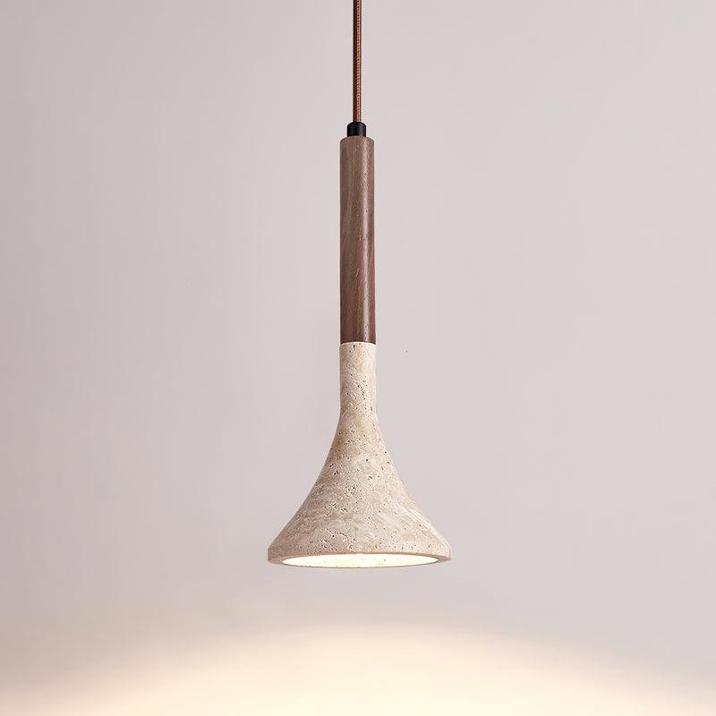 Pendant Light Travertine Stone 5.1 in Hanging Kitchen Island Bedroom Adjustable Cord Minimalist Japandi Ceiling Lamp | Thomler
