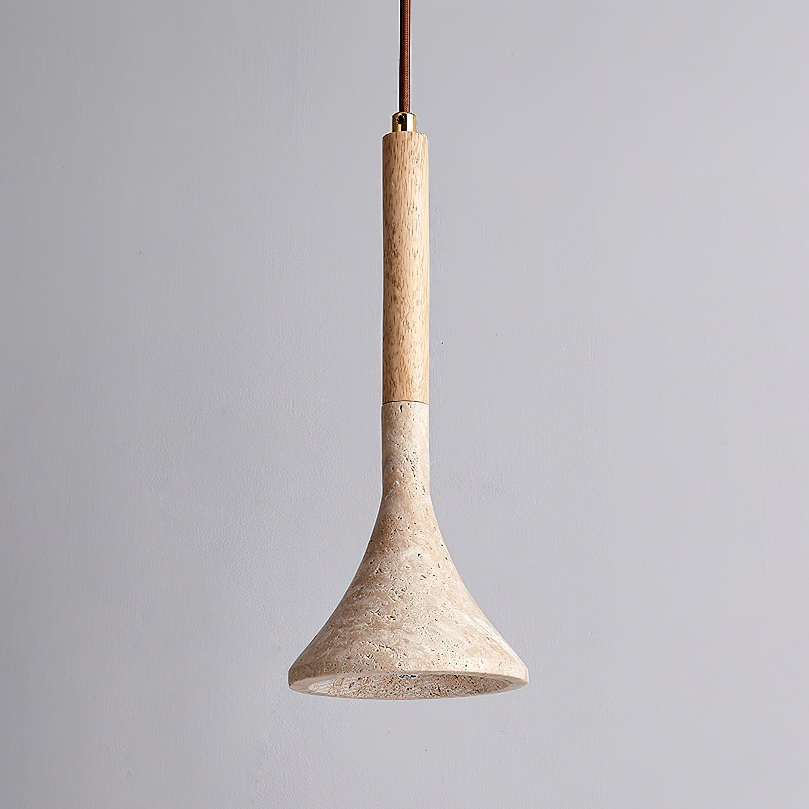 Pendant Light Travertine Stone 5.1 in Hanging Kitchen Island Bedroom Adjustable Cord Minimalist Japandi Ceiling Lamp | Thomler