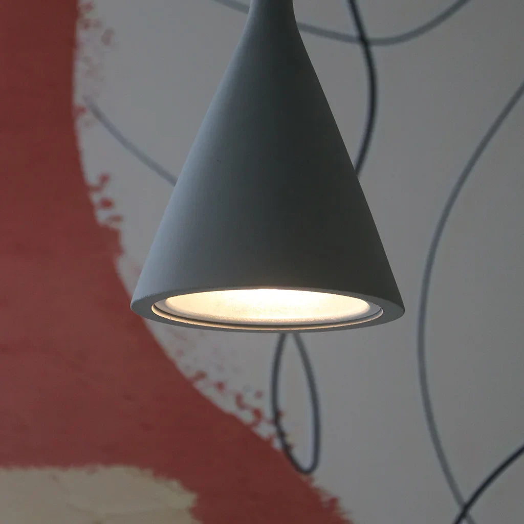Pendant Light Concrete 10 in Grey Adjustable Dining Room Kitchen Island Hanging Ceiling Lamp | Thomler