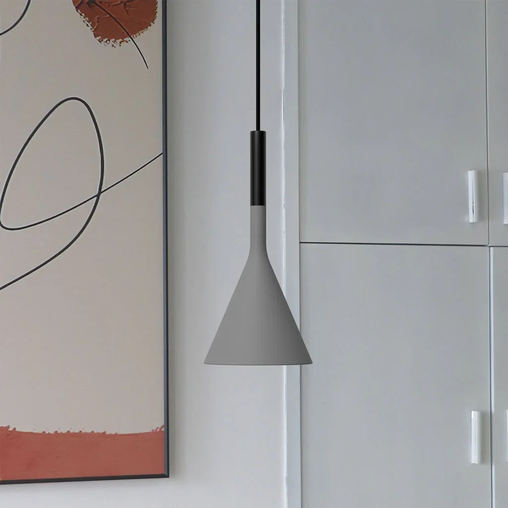 Pendant Light Concrete 10 in Grey Adjustable Dining Room Kitchen Island Hanging Ceiling Lamp | Thomler