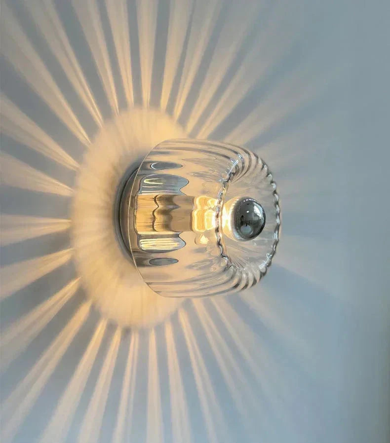 Wall Lamp Frosted Glass 16.0 cm Black Bedroom Hallway Scandinavian Accent Lighting LED E14 Modern Wall Light | Thomler