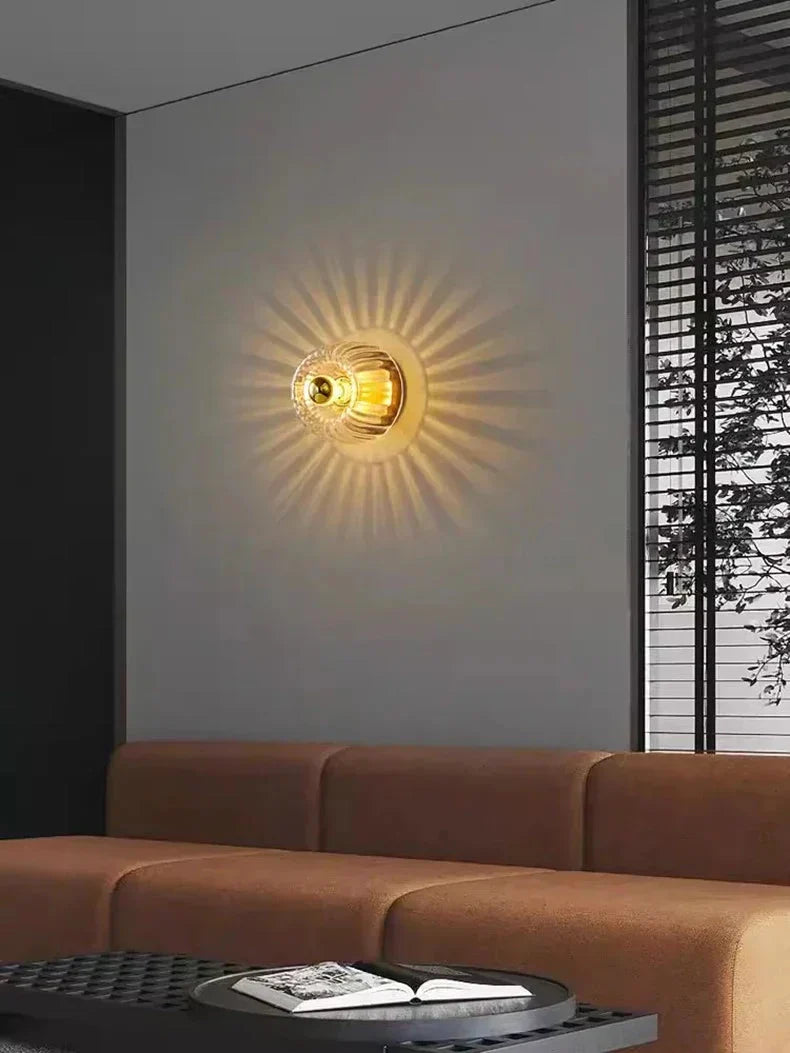 Frosted Glass Wall Sconce with Metal Base for Living Room, Bedroom, Hallway – Modern Minimalist E14 Light Fixture – 6.3 in Globe | Thomler