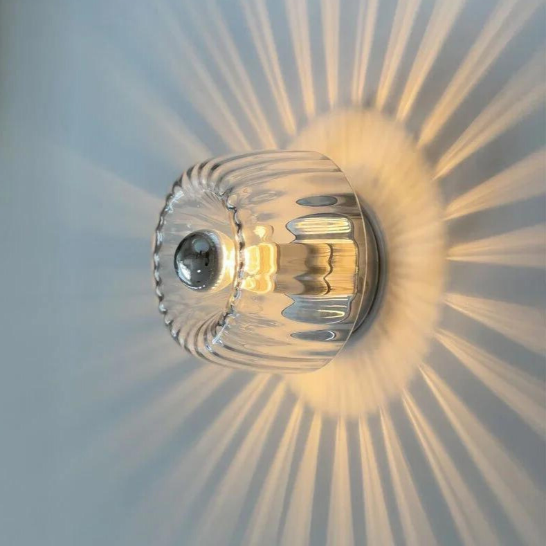 Frosted Glass Wall Sconce with Metal Base for Living Room, Bedroom, Hallway – Modern Minimalist E14 Light Fixture – 6.3 in Globe | Thomler