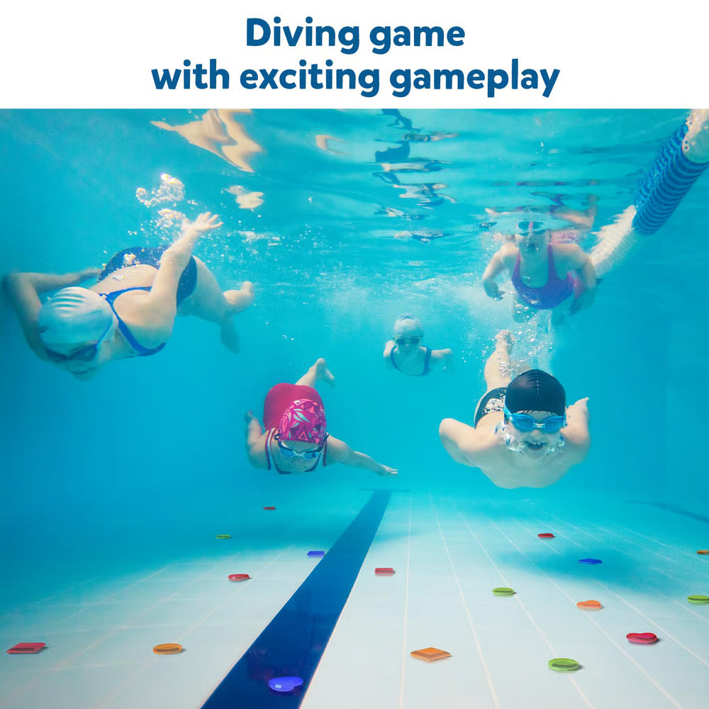 Dive & Discover Pool Gem Hunt Game – 64 Sinking Treasures with Challenge Cards for Kids Ages 6+ | Thomler