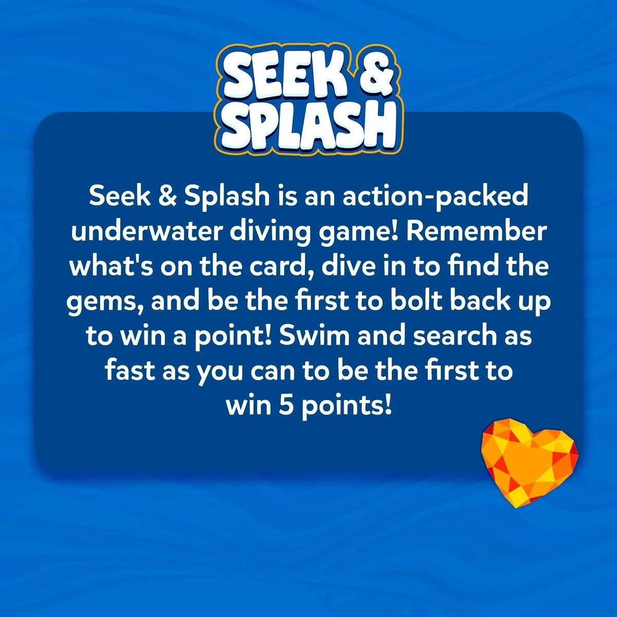 Dive & Discover Pool Gem Hunt Game – 64 Sinking Treasures with Challenge Cards for Kids Ages 6+ | Thomler