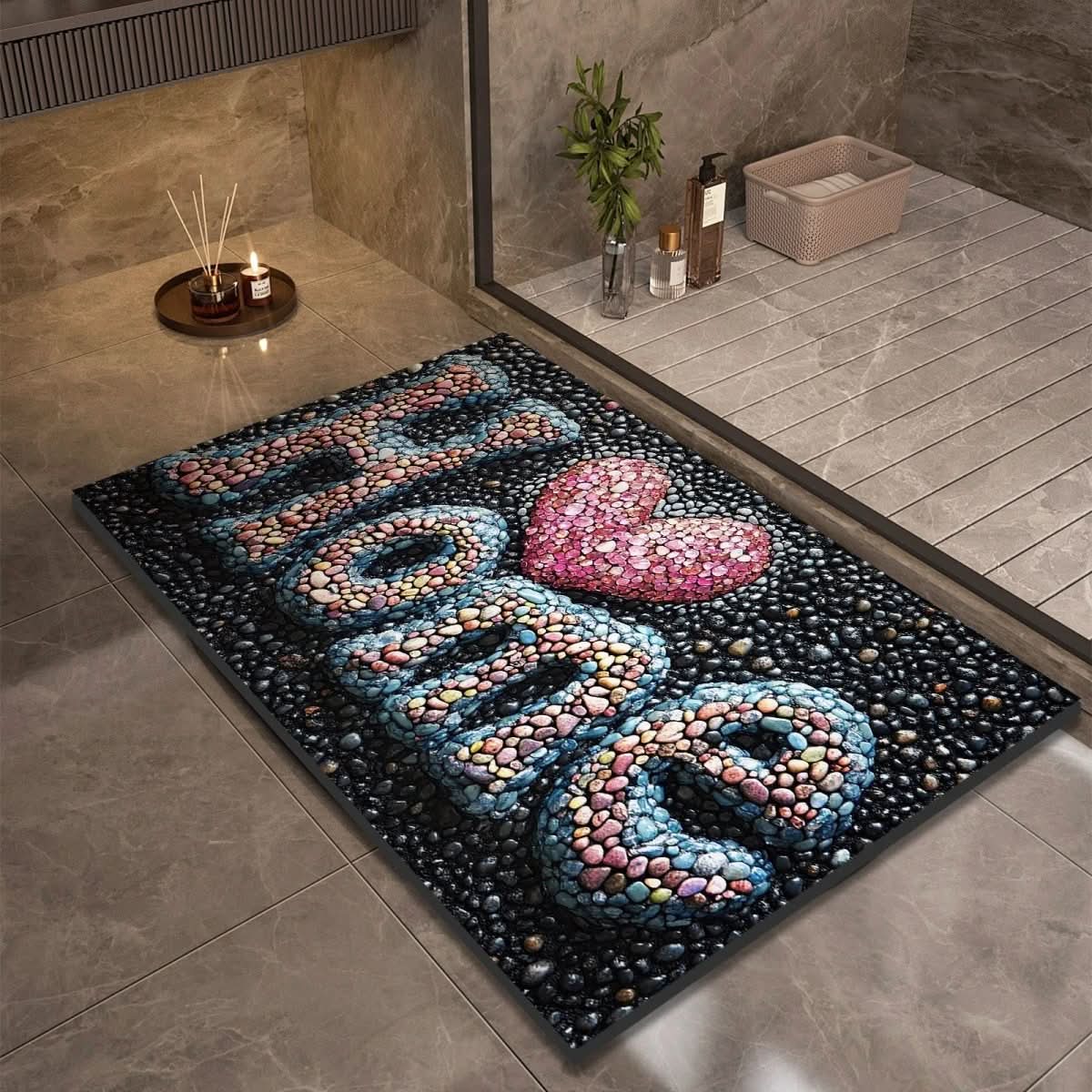 Bath Mat Diatomaceous Earth 23.6 in x 35.4 in Non-Slip Bathroom Kitchen Entrance Rug Absorbent Quick-Dry Floor Mat | Thomler