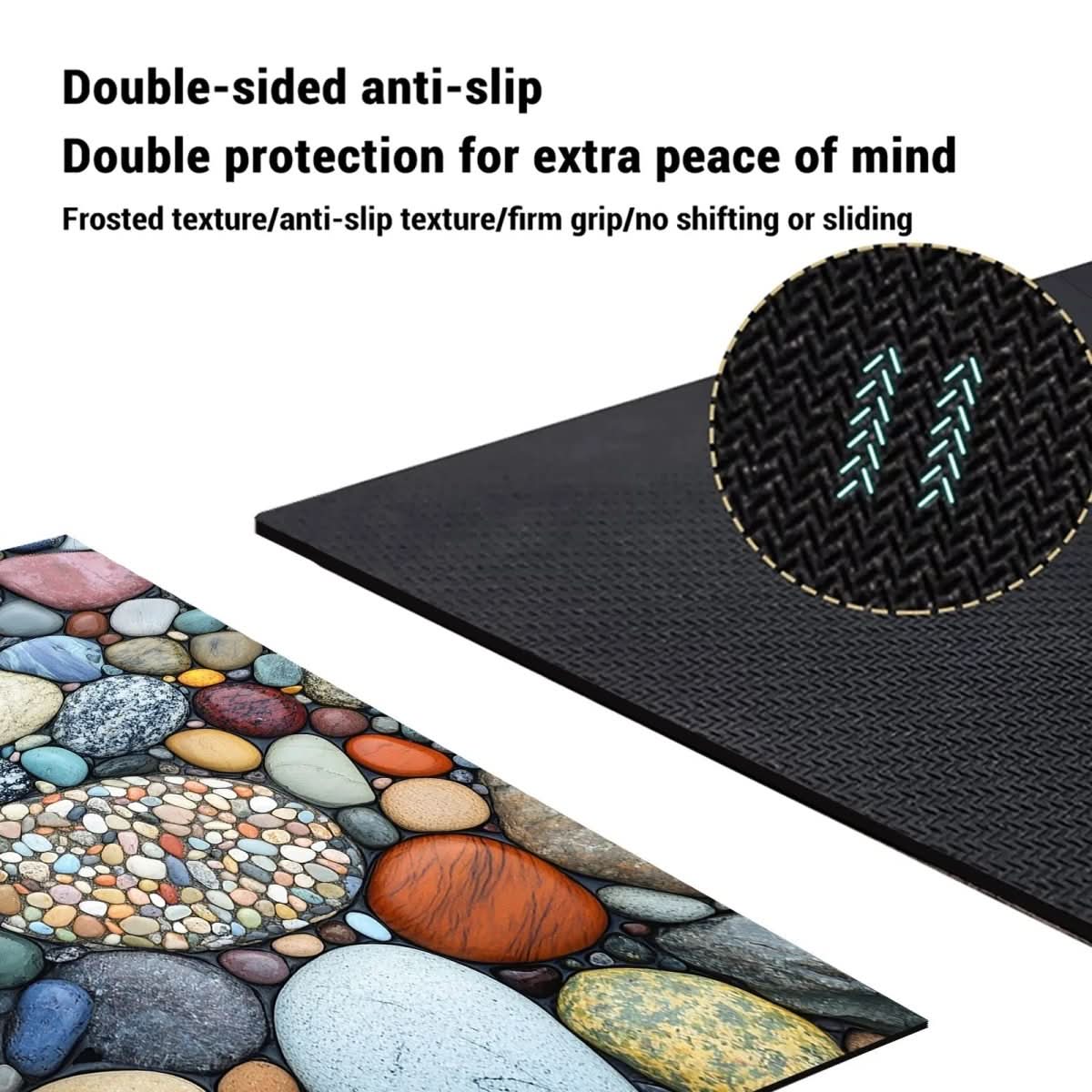 Bath Mat Diatomite Stone Effect 60.0 x 90.0 cm Non Slip Bathroom Kitchen Hallway Quick Dry Floor Rug | Thomler
