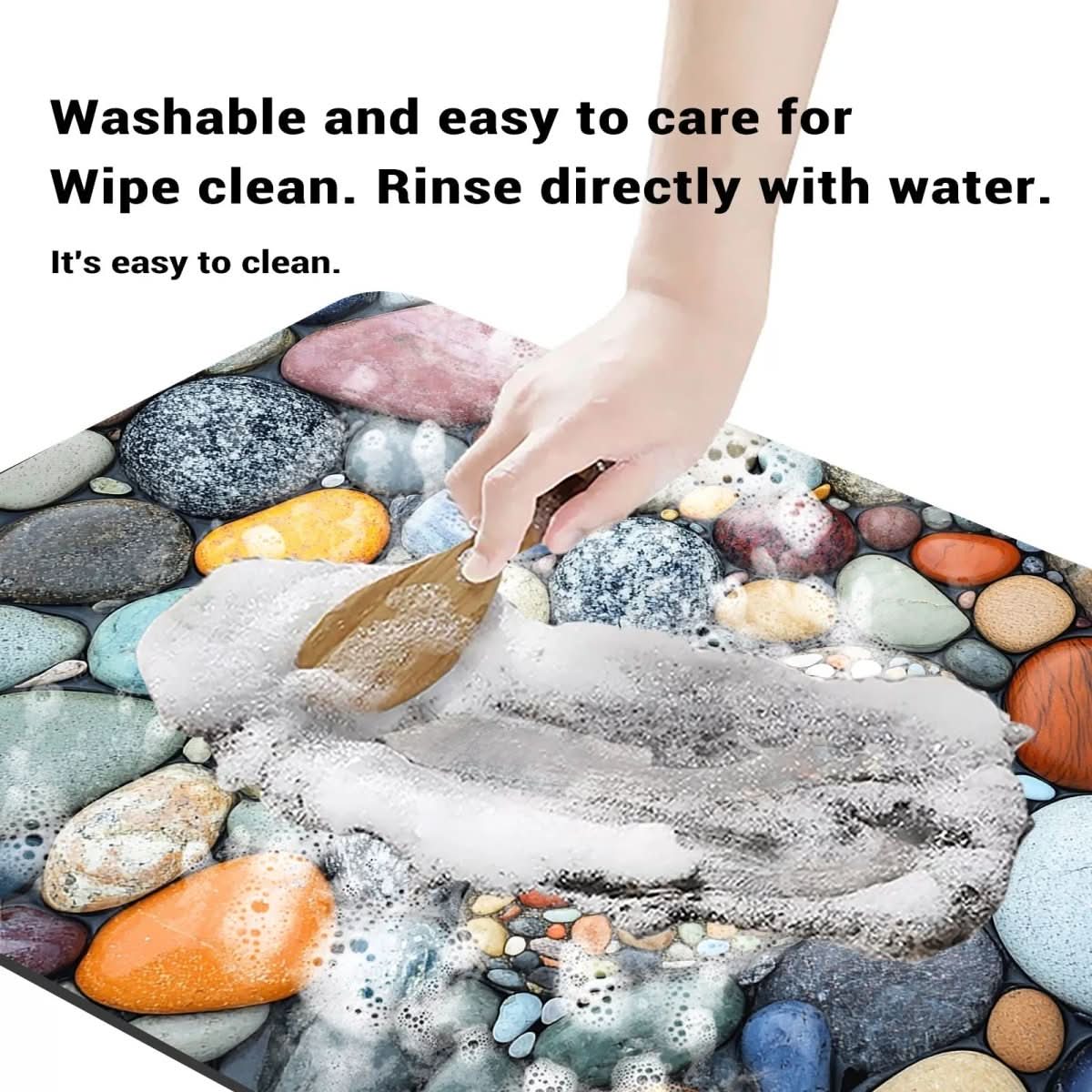 Bath Mat Diatomaceous Earth 23.6 in x 35.4 in Non-Slip Bathroom Kitchen Entrance Rug Absorbent Quick-Dry Floor Mat | Thomler