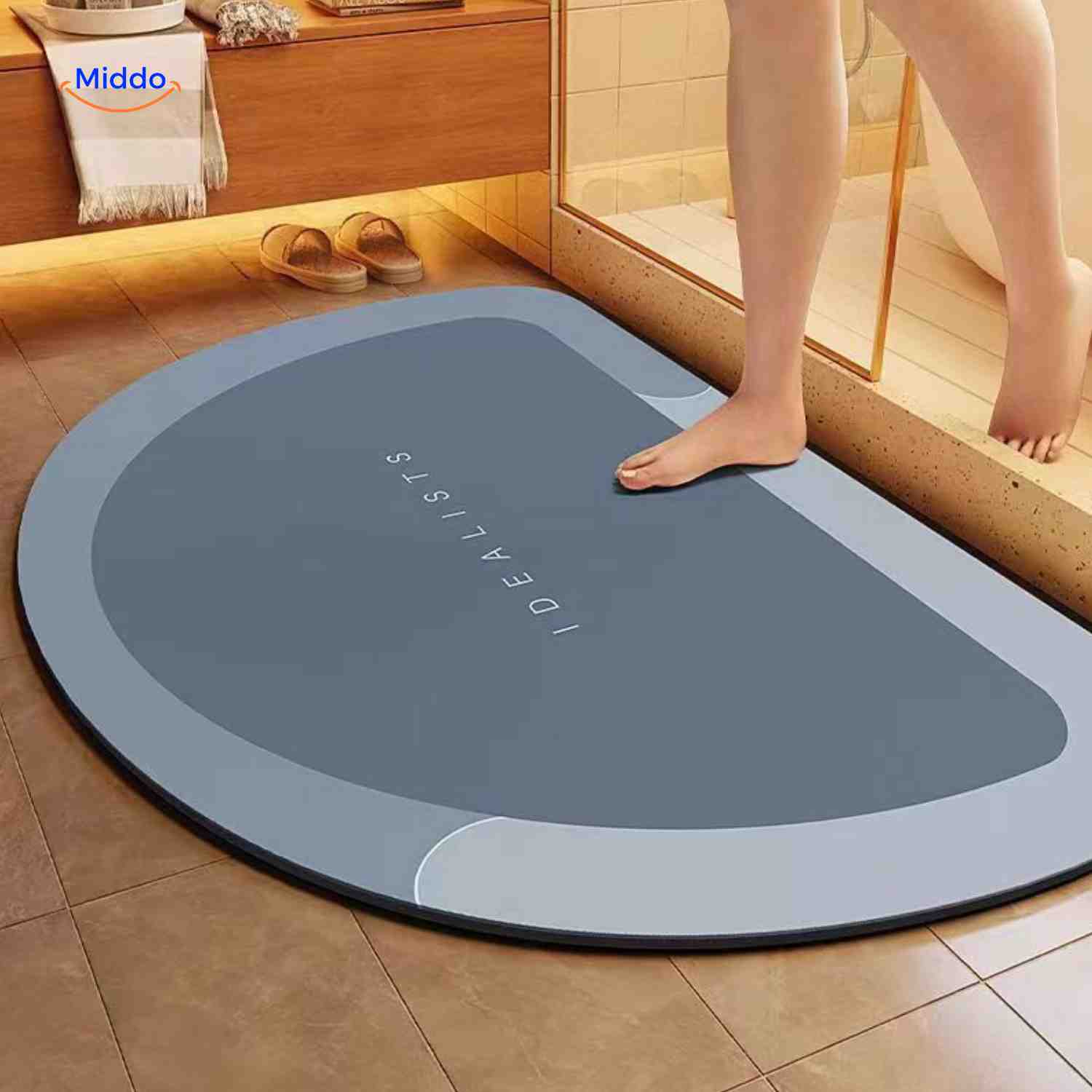 Ultra-Absorbent Diatomaceous Bathroom Mat with Non-Slip Base – Fast-Drying, Soft-Touch Surface for Shower & Tub – Available in | Thomler