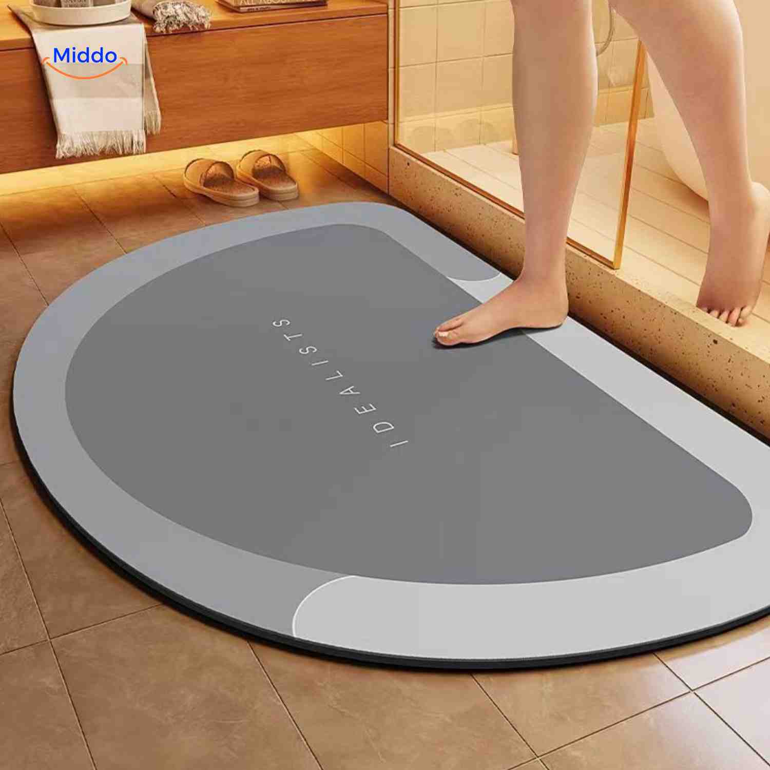 Ultra-Absorbent Diatomaceous Bathroom Mat with Non-Slip Base – Fast-Drying, Soft-Touch Surface for Shower & Tub – Available in | Thomler