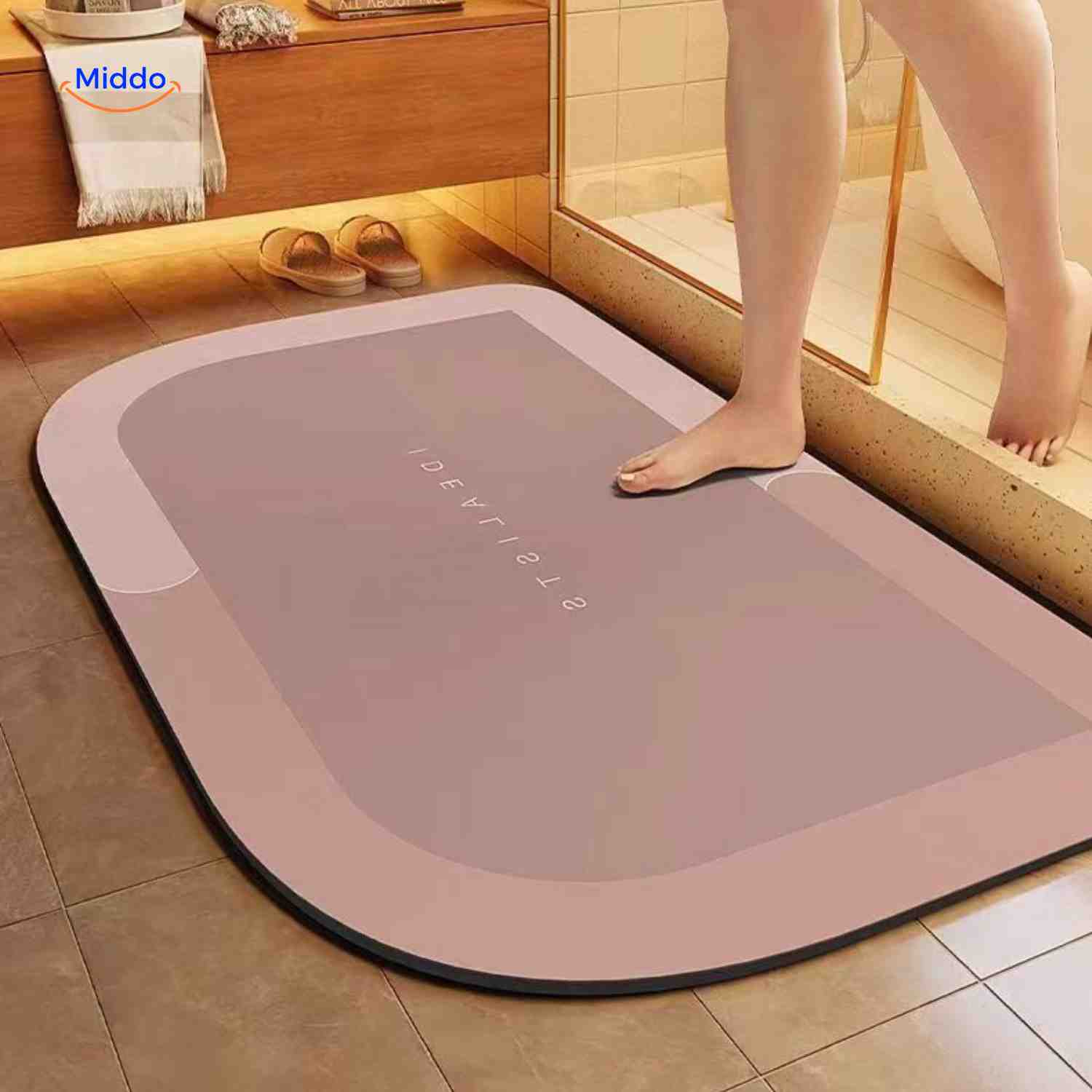 Ultra-Absorbent Diatomaceous Bathroom Mat with Non-Slip Base – Fast-Drying, Soft-Touch Surface for Shower & Tub – Available in | Thomler