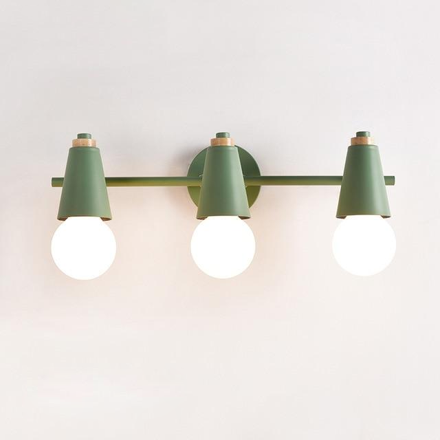 Wall Lamp Iron Wood E27 40W Grey Bedroom Hallway Dual Light Fixture Modern Indoor Sconce | Thomler