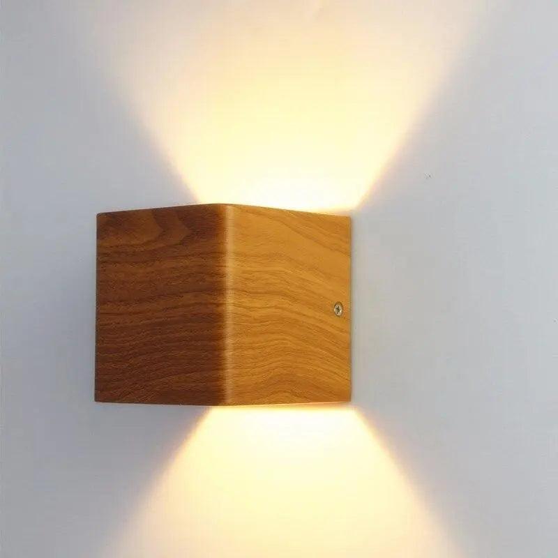 Hardwired Bedroom Sconce with Wood-Look Finish – Modern Scandinavian Ambient Lighting Fixture for Master Suite, Guest Room & Hallway | Thomler