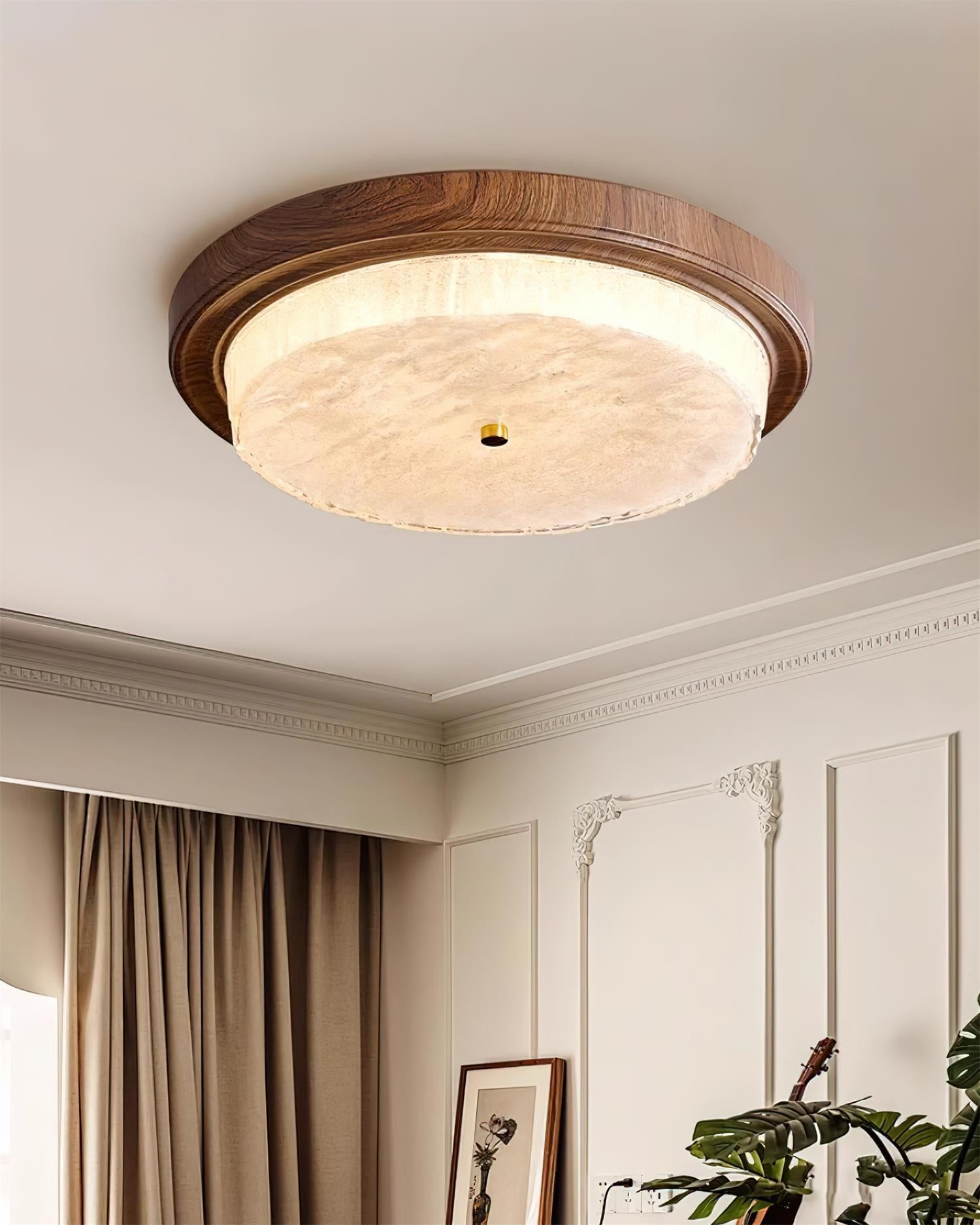 Ceiling Lamp Metal Glass 14.6 in and 18.5 in Indoor Modern Lighting Round Shade Warm Ambiance | Thomler