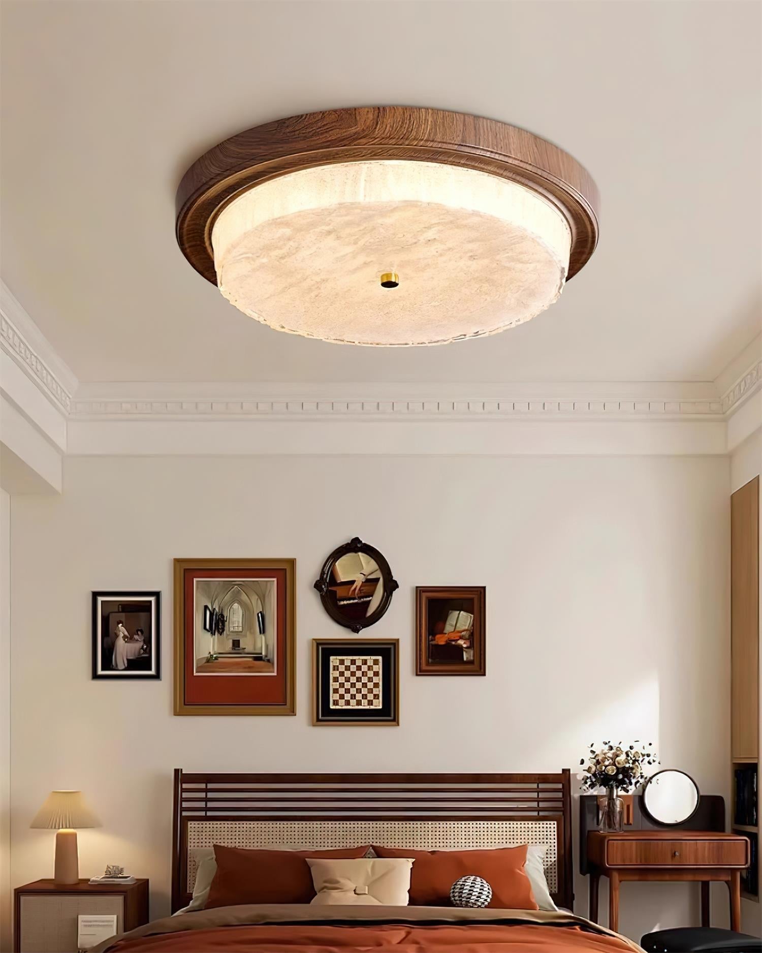 Ceiling Lamp Metal Glass 14.6 in and 18.5 in Indoor Modern Lighting Round Shade Warm Ambiance | Thomler
