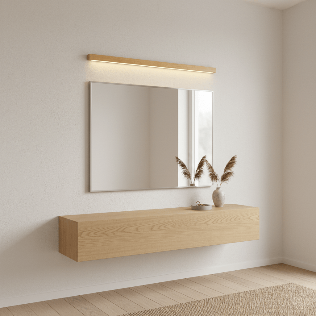 Linear Wall Light 12W Natural Pine Wood 23.6 in Indoor Hallway Vanity Lighting Modern Minimalist Fixture | Thomler