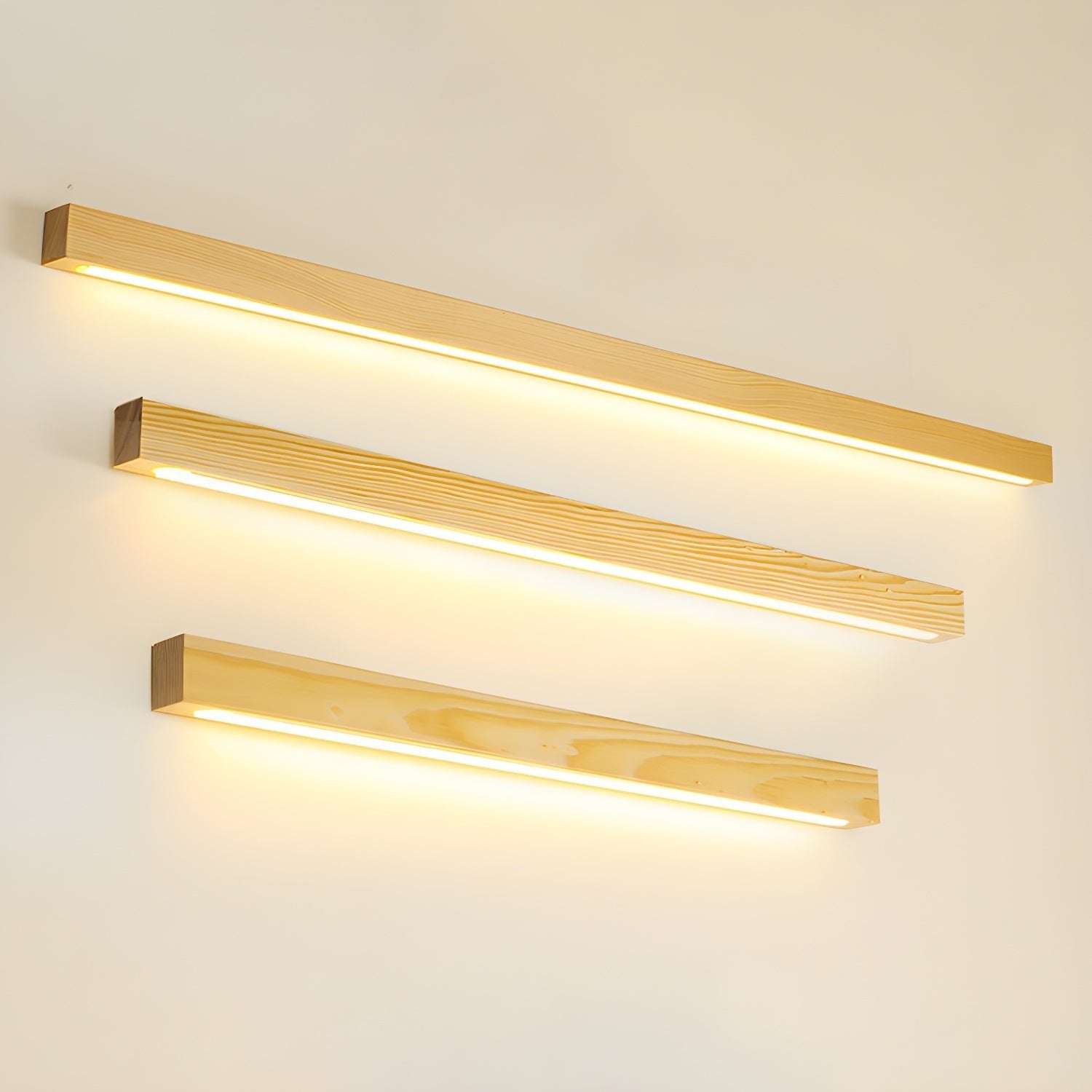 Linear Wall Light 12W Natural Pine Wood 23.6 in Indoor Hallway Vanity Lighting Modern Minimalist Fixture | Thomler