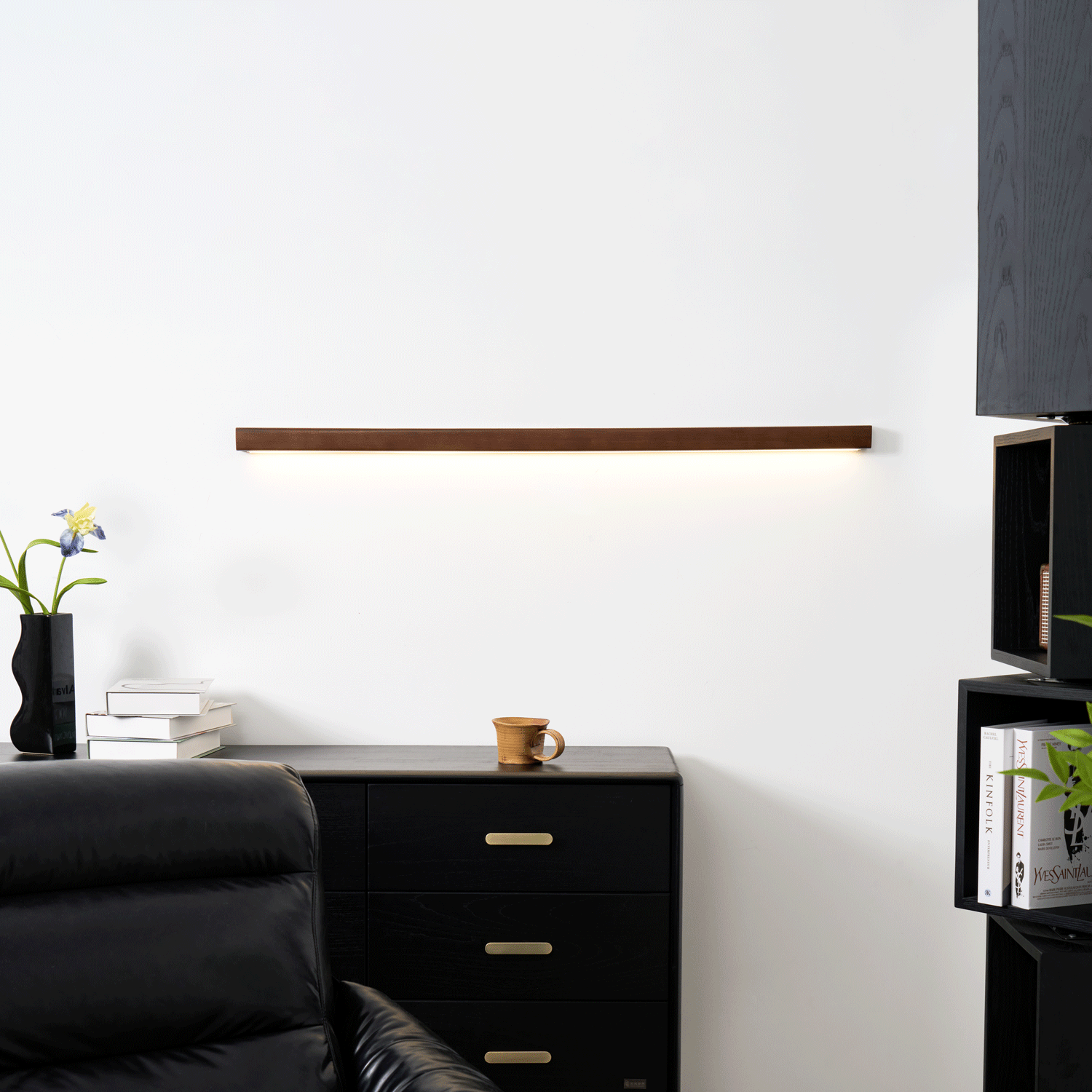 Linear Wall Light 12W Natural Pine Wood 23.6 in Indoor Hallway Vanity Lighting Modern Minimalist Fixture | Thomler