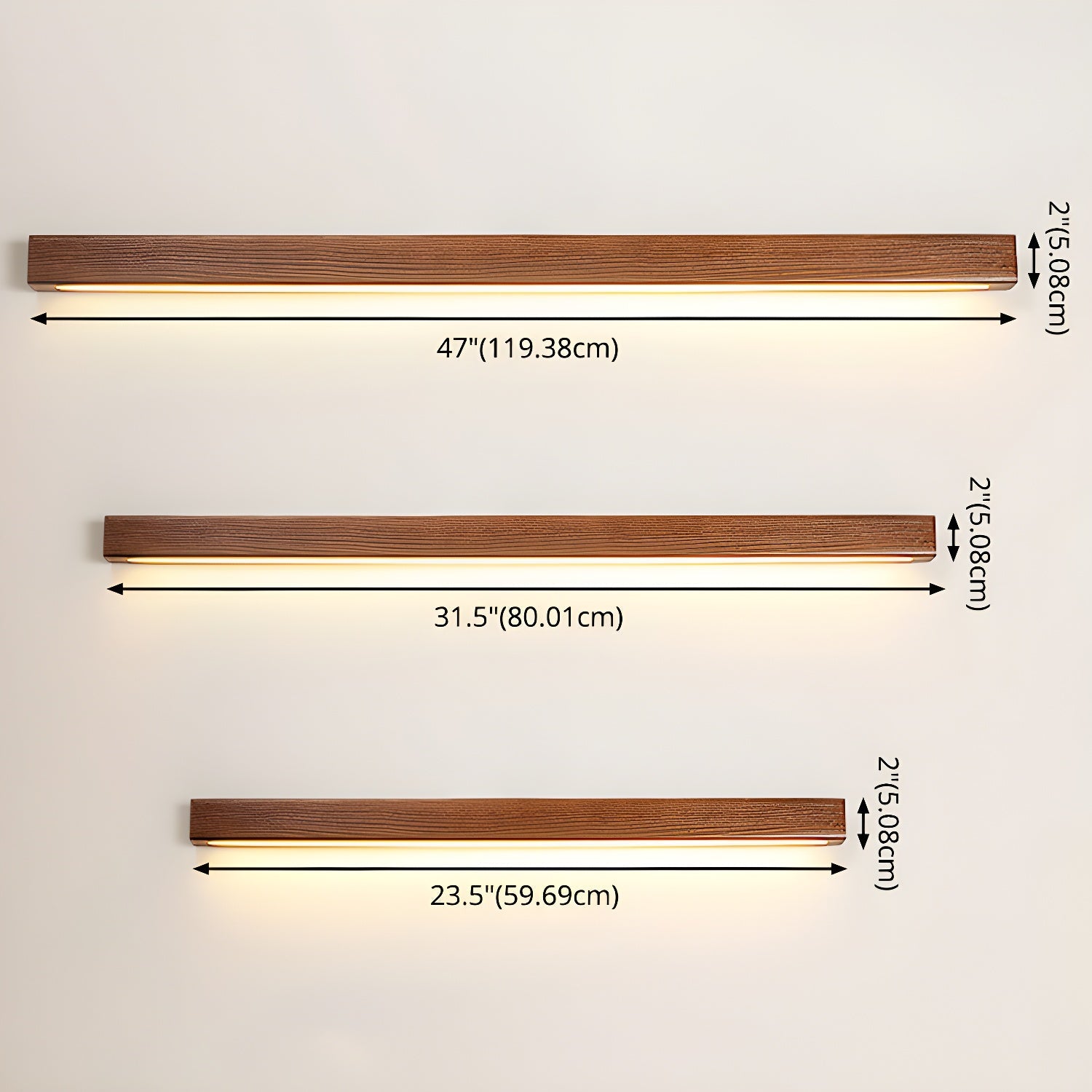 Linear Wall Light 12W Natural Pine Wood 23.6 in Indoor Hallway Vanity Lighting Modern Minimalist Fixture | Thomler