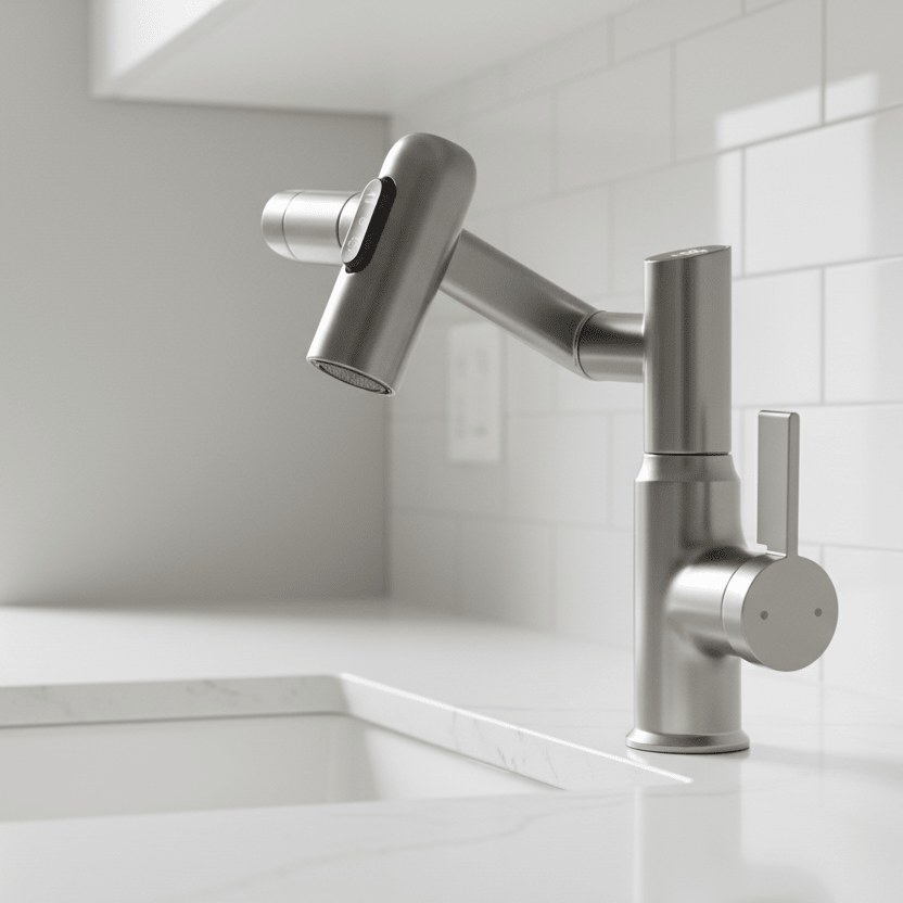 Smart Kitchen Faucet with LED Temperature Display – 360° Swivel Single Handle Sink Mixer Tap for Kitchen & Bathroom | Thomler