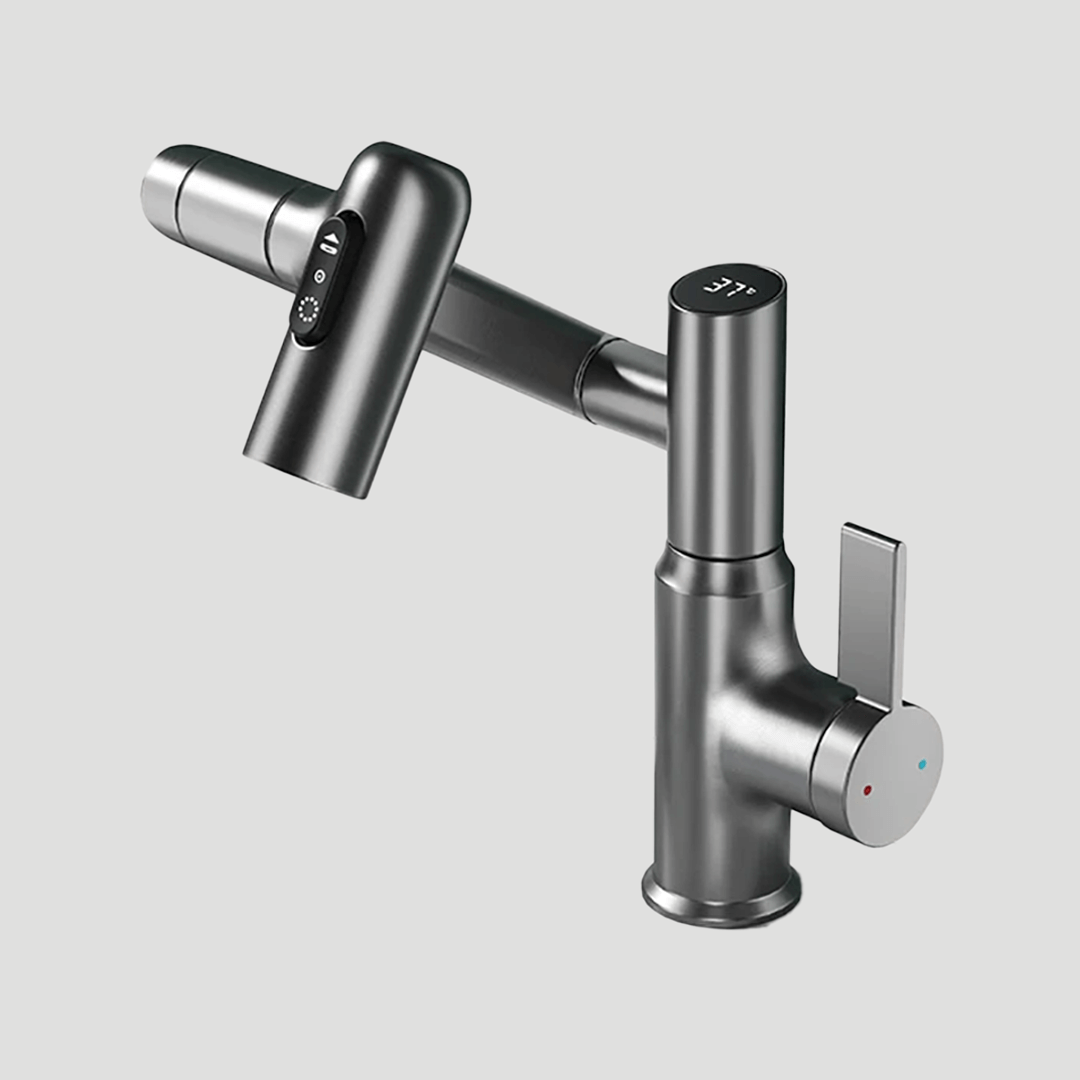 Smart Kitchen Faucet with LED Temperature Display – 360° Swivel Single Handle Sink Mixer Tap for Kitchen & Bathroom | Thomler